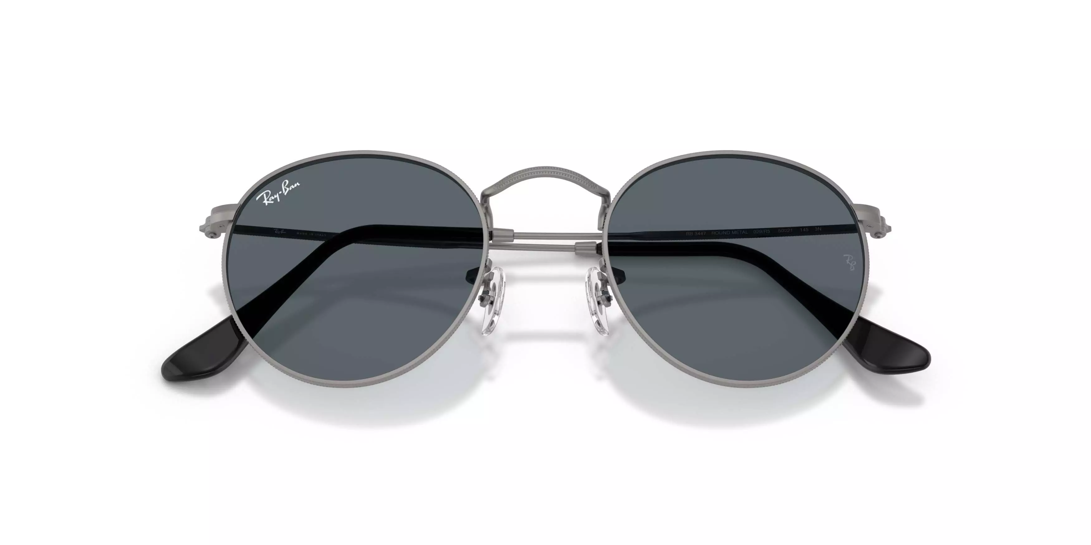 Ray-Ban Round Metal Blue Sunglasses - Gunmetal - GREY/BLUE