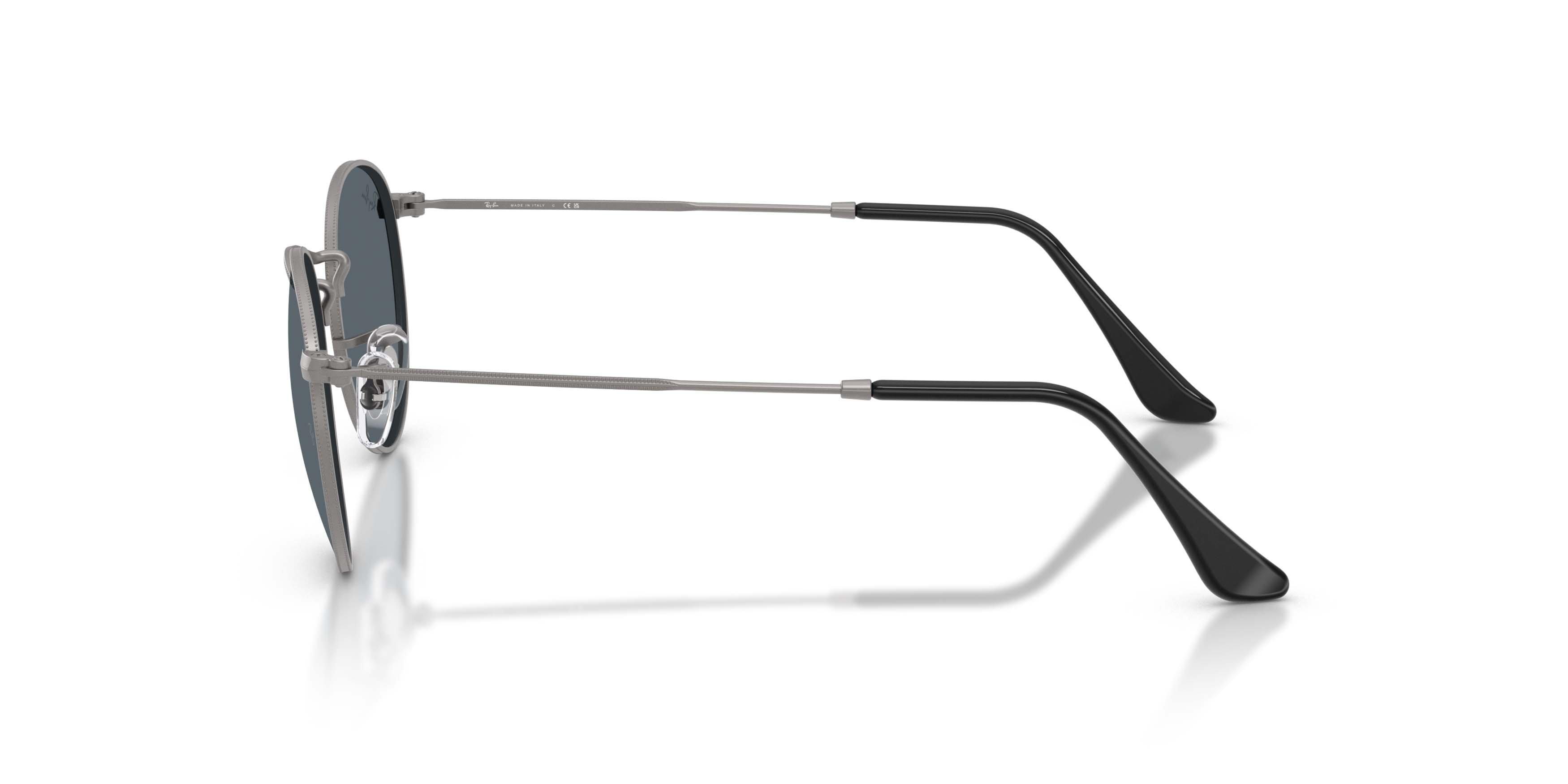 Ray-Ban Round Metal Blue Sunglasses - Gunmetal - GREY/BLUE
