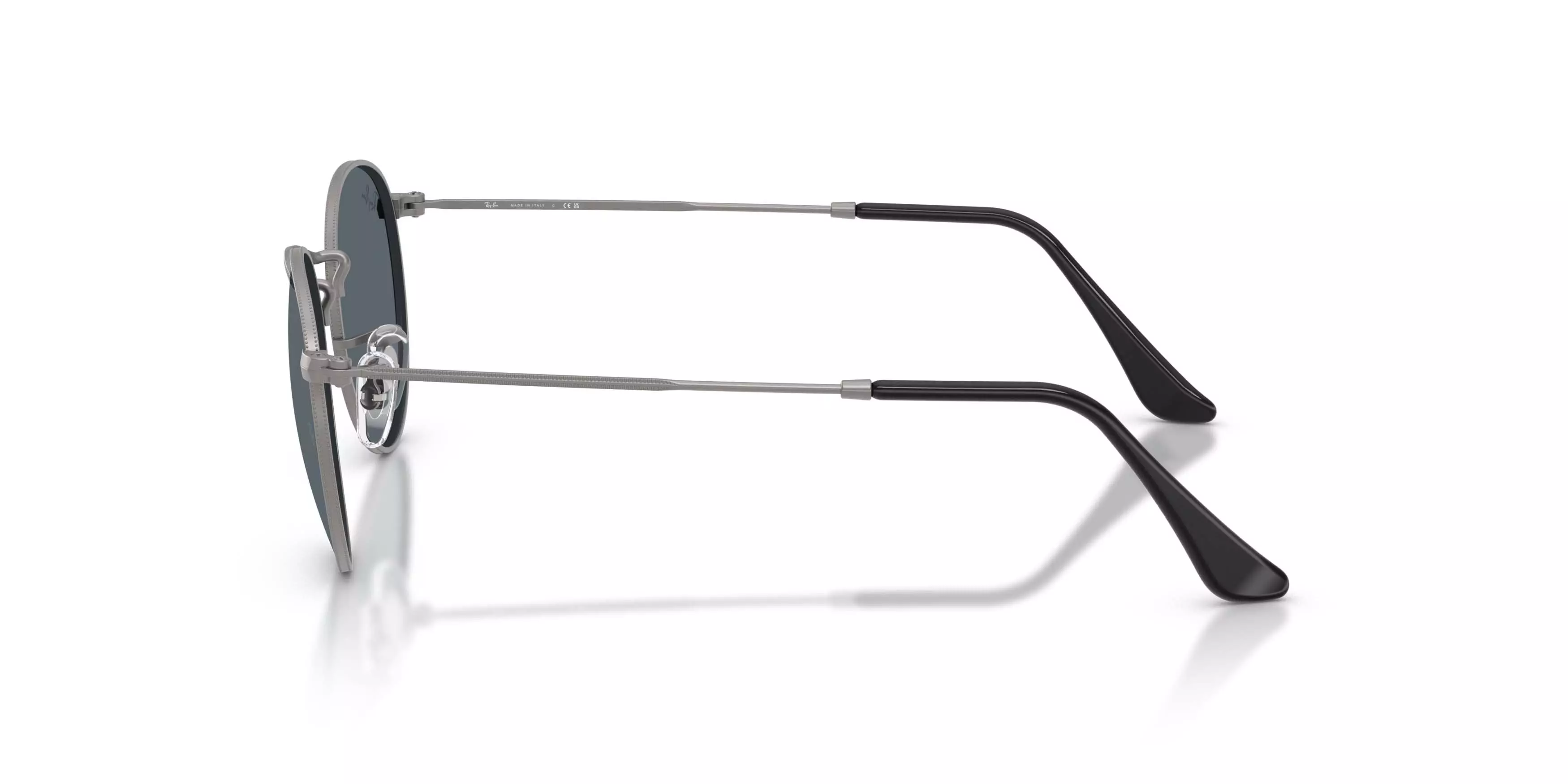 Ray-Ban Round Metal Blue Sunglasses - Gunmetal - GREY/BLUE