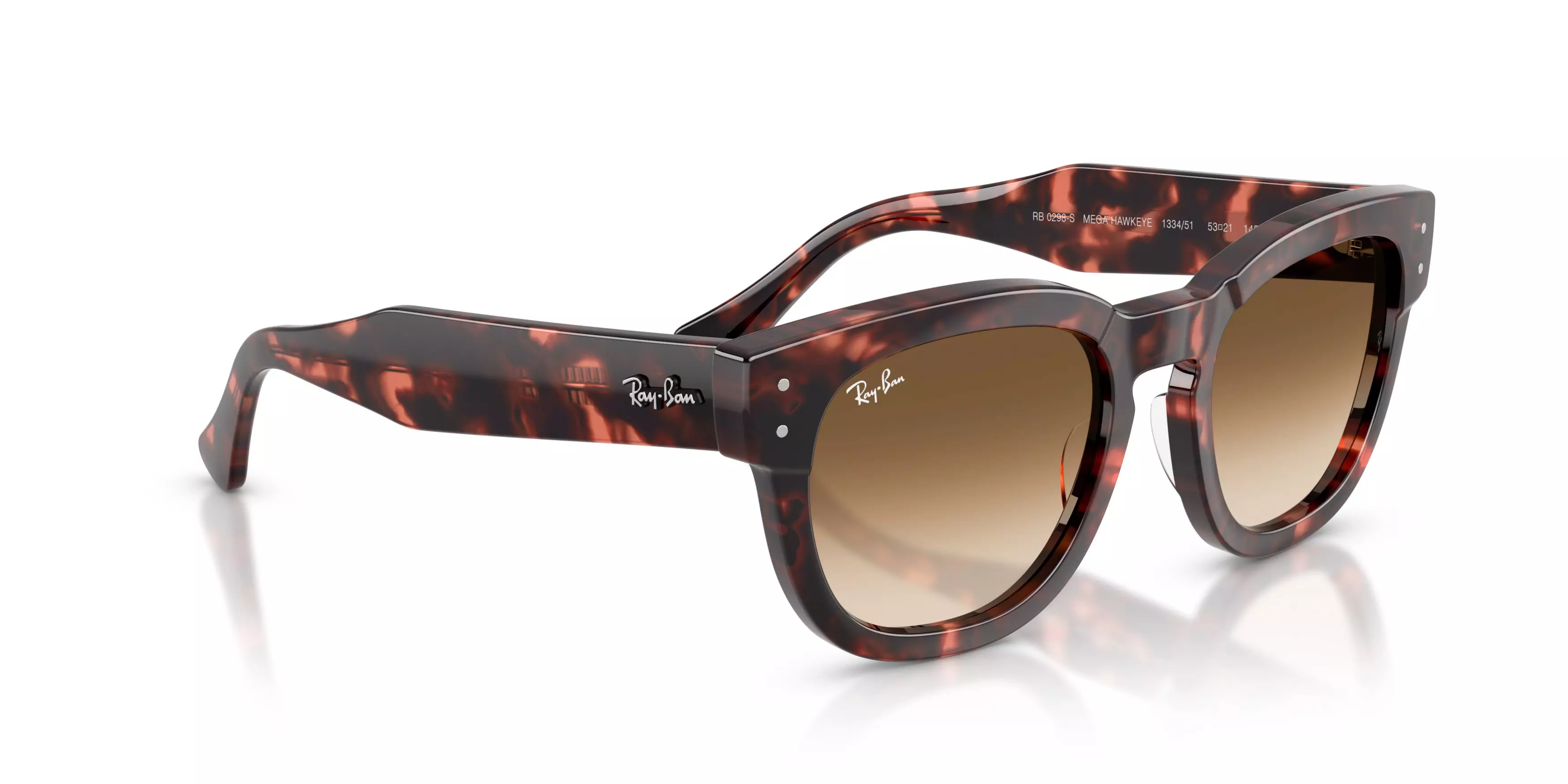 Ray-Ban Mega Hawkeye Brown Gradient Sunglasses - Pink Havana - BROWN