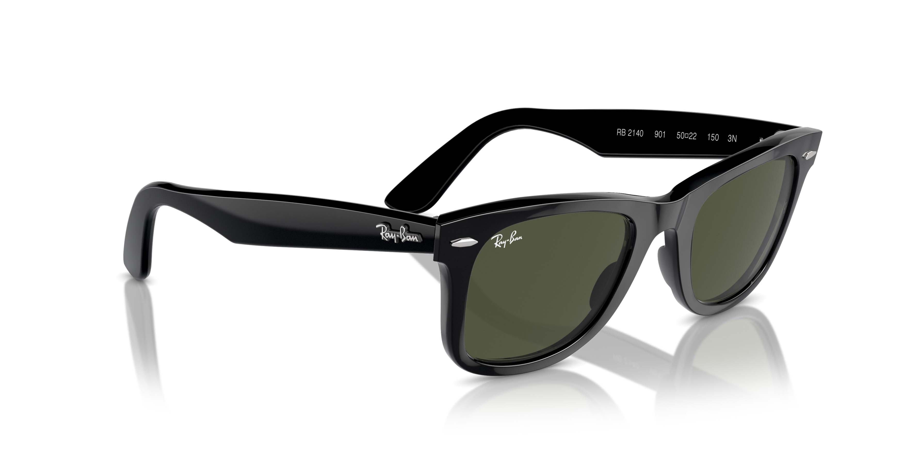 Ray-Ban Original Wayfarer Classic G-15 Green Sunglasses - Black - BLACK/GREEN