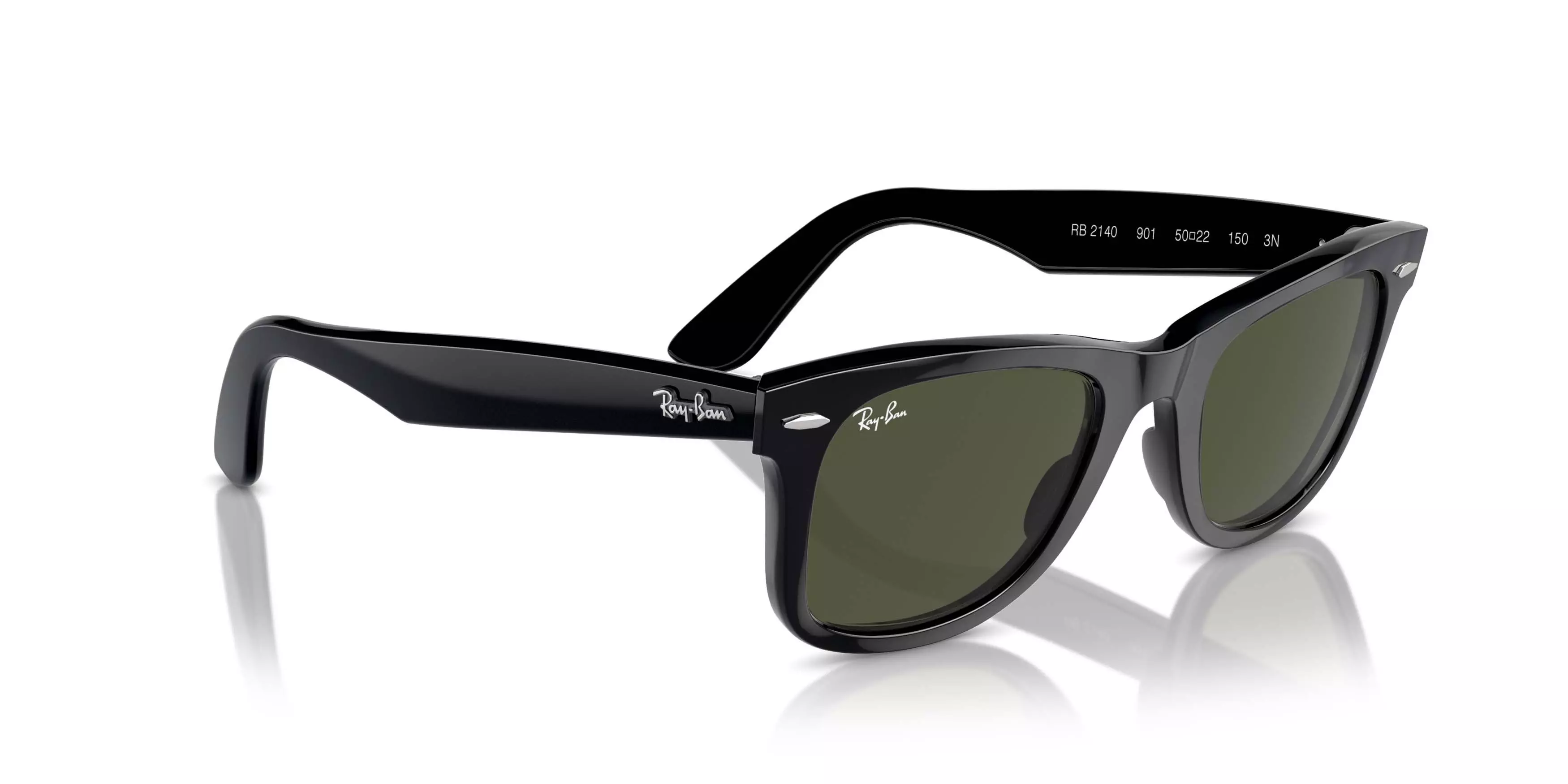 Ray-Ban Original Wayfarer Classic G-15 Green Sunglasses - Black - BLACK/GREEN