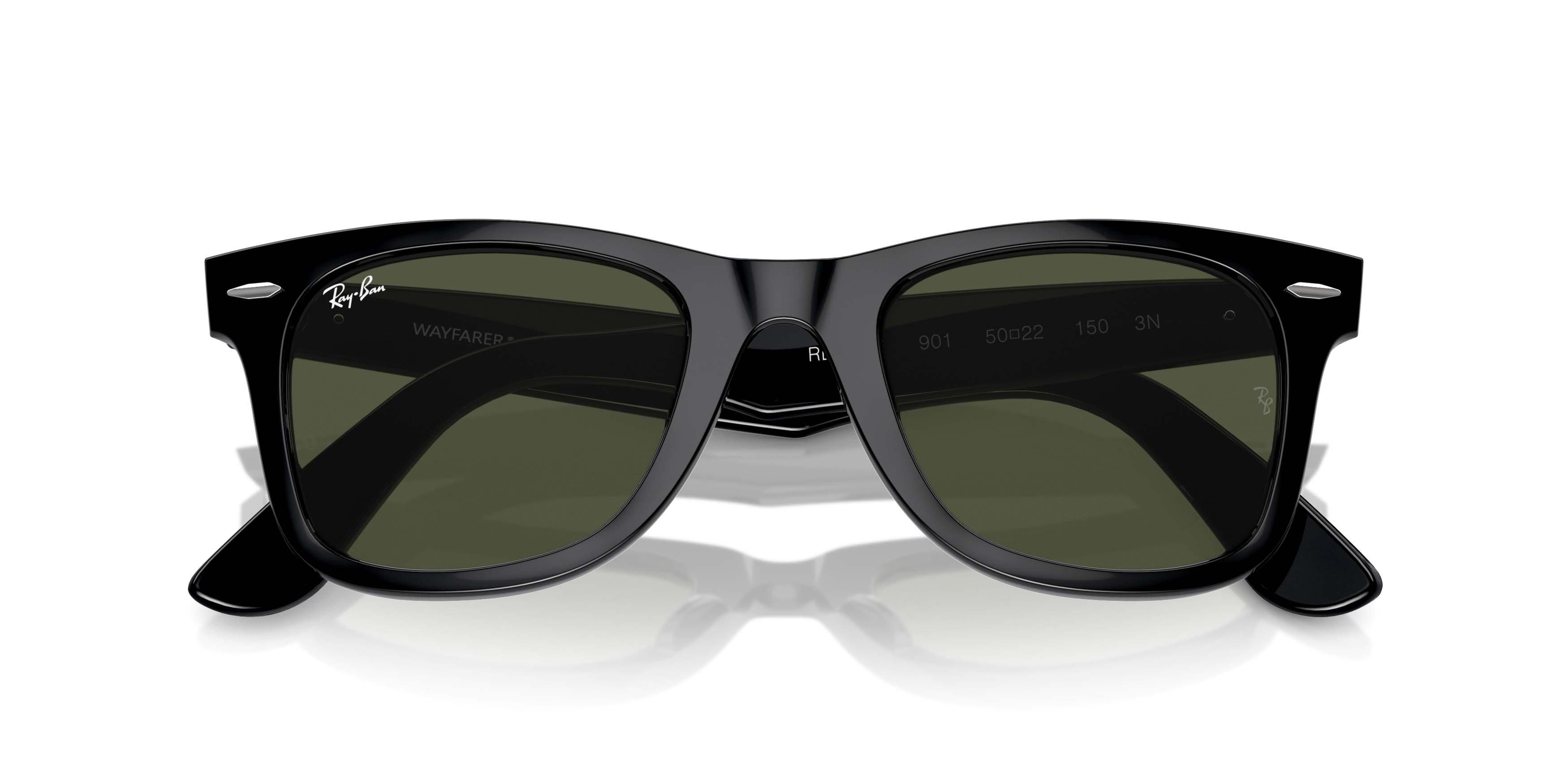 Ray-Ban Original Wayfarer Classic G-15 Green Sunglasses - Black - BLACK/GREEN