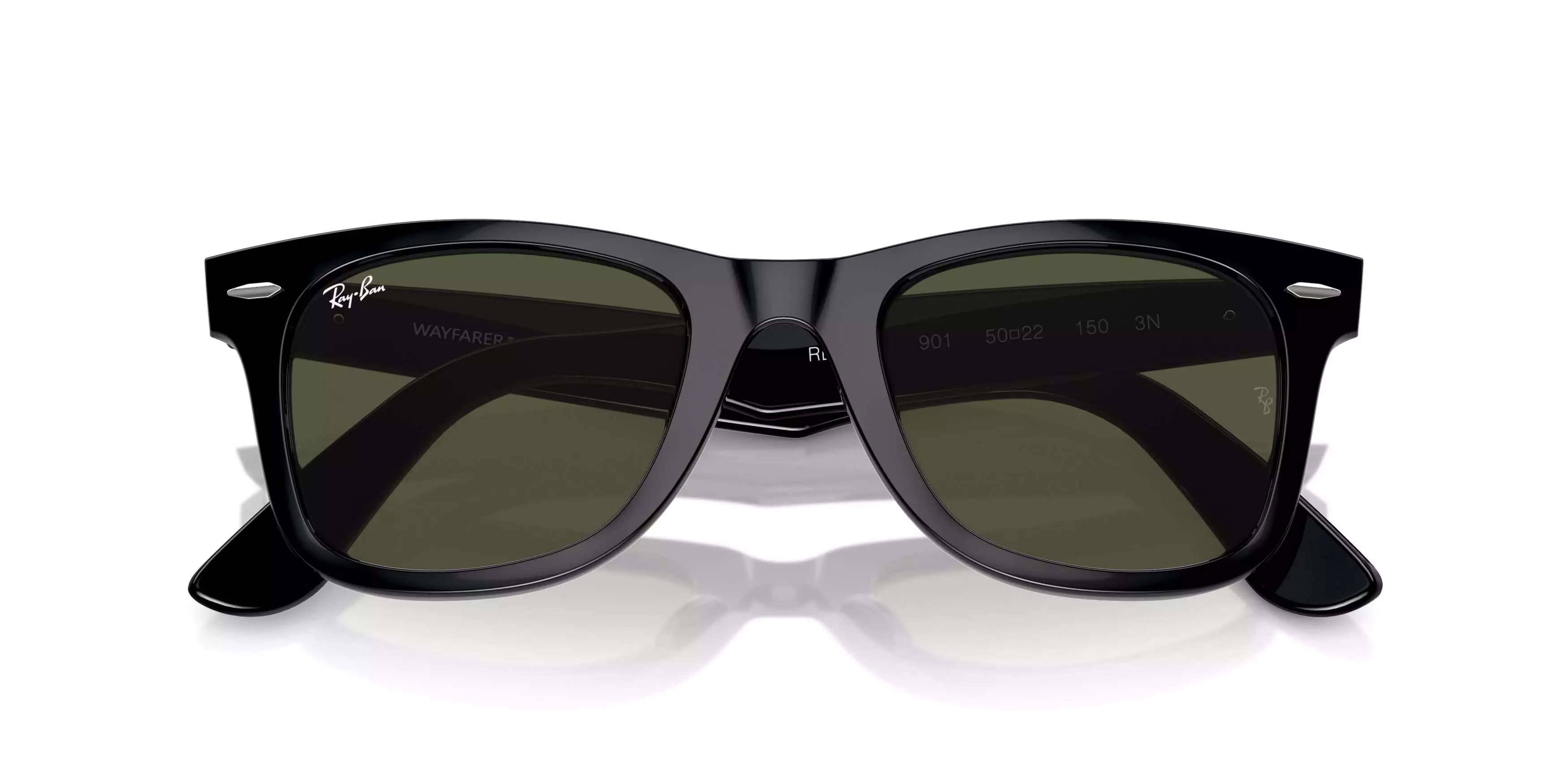 Ray-Ban Original Wayfarer Classic G-15 Green Sunglasses - Black - BLACK/GREEN