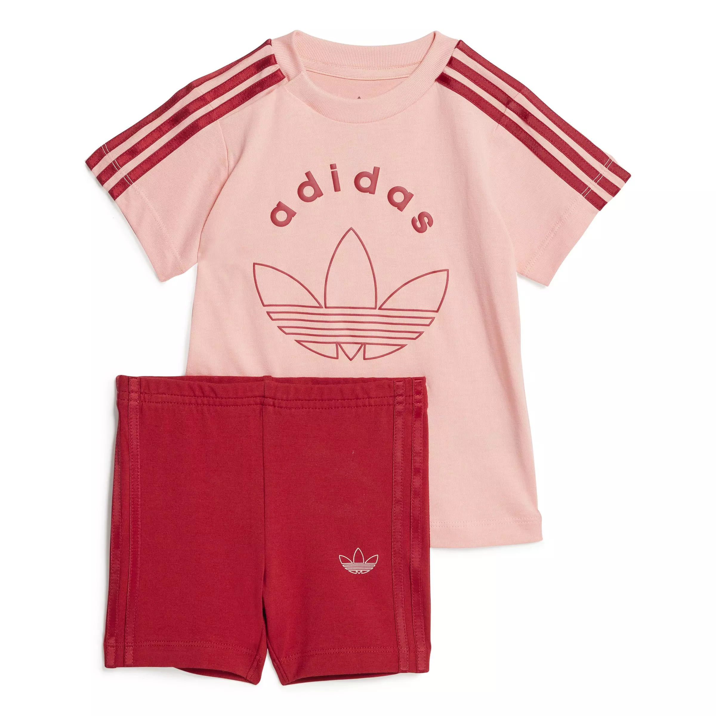 adidas Originals Toddler Girls' Graphic Cycling Lifestyle Short Set -Pink - PINK