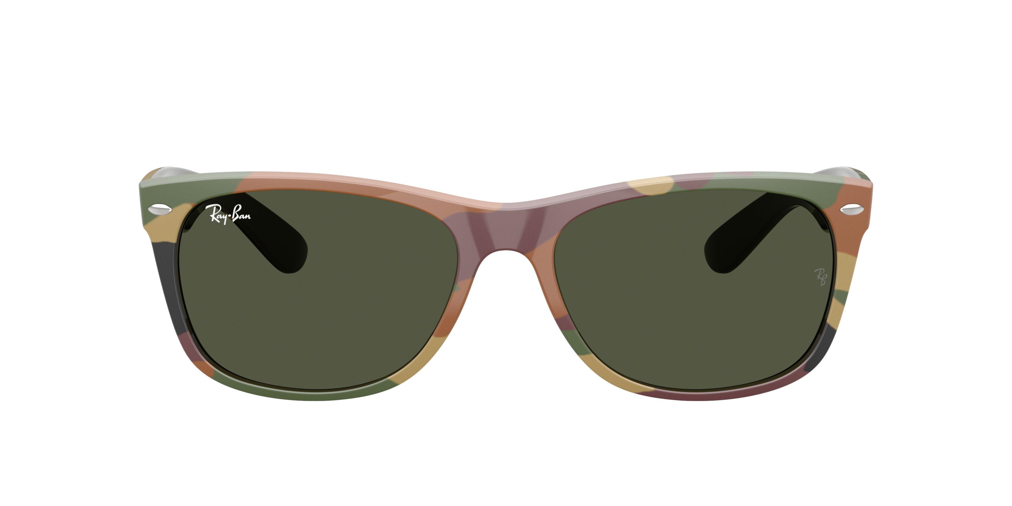 Ray-Ban New Wayfarer Classic Green Sunglasses - Camo - CAMO/GREEN Thumbnail View 3