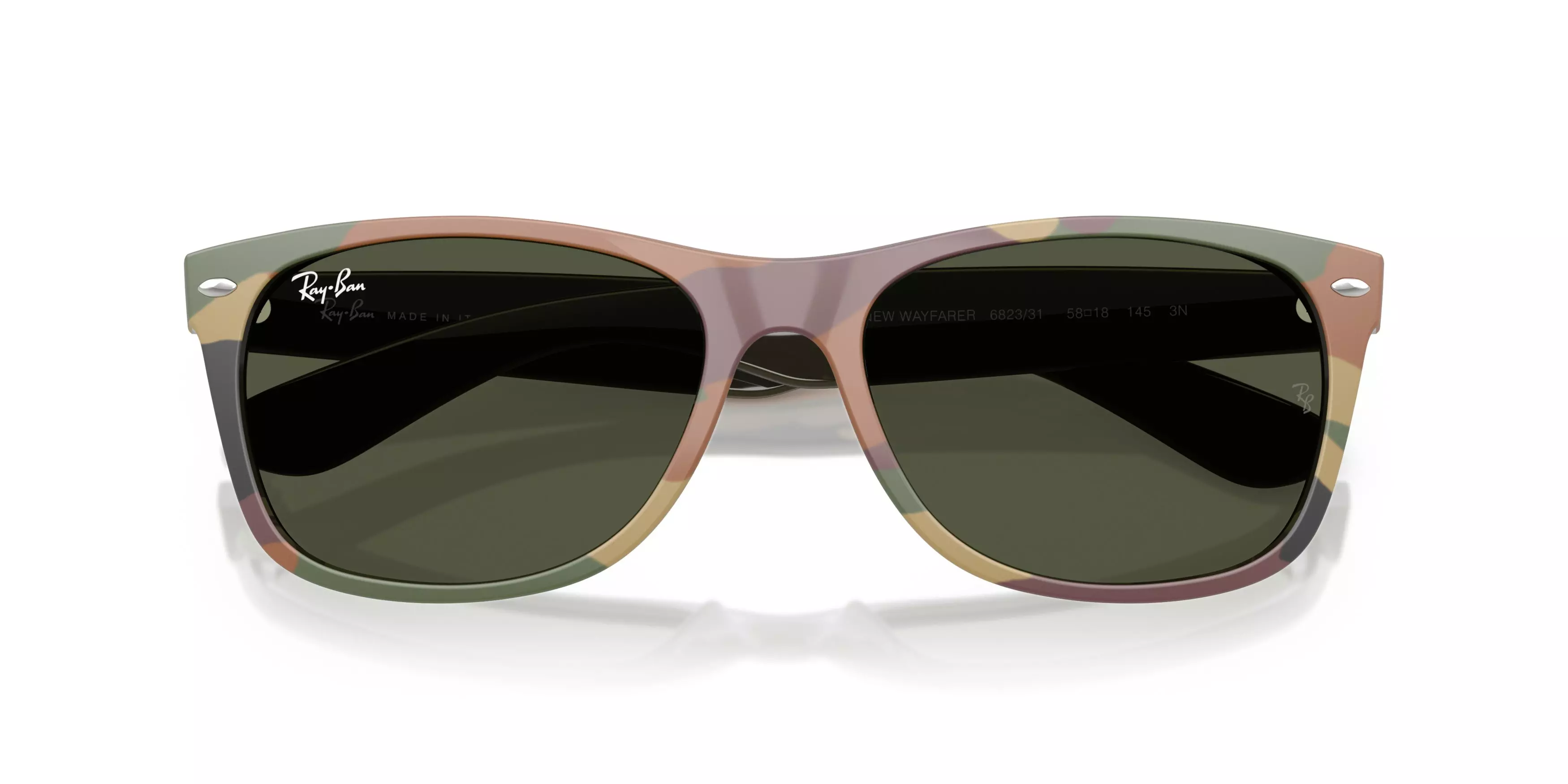 Ray-Ban New Wayfarer Classic Green Sunglasses - Camo - CAMO/GREEN