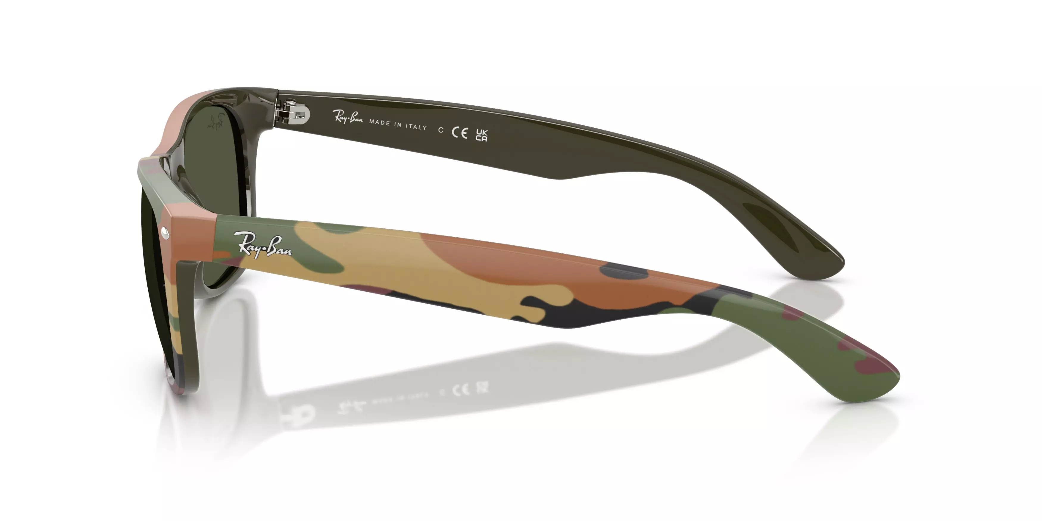 Ray-Ban New Wayfarer Classic Green Sunglasses - Camo - CAMO/GREEN