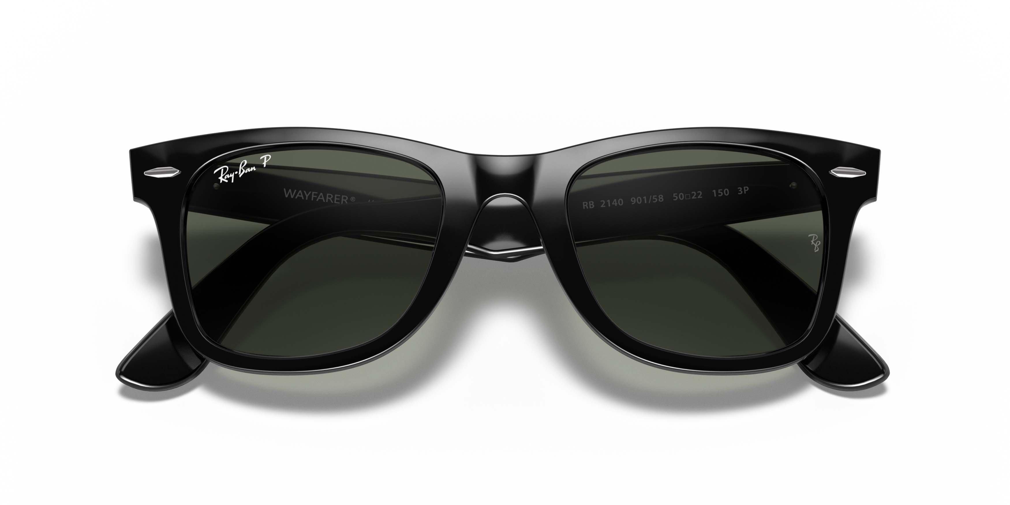 Ray-Ban Original Wayfarer Classic Green Polarized Sunglasses - Black - BLACK/GREEN