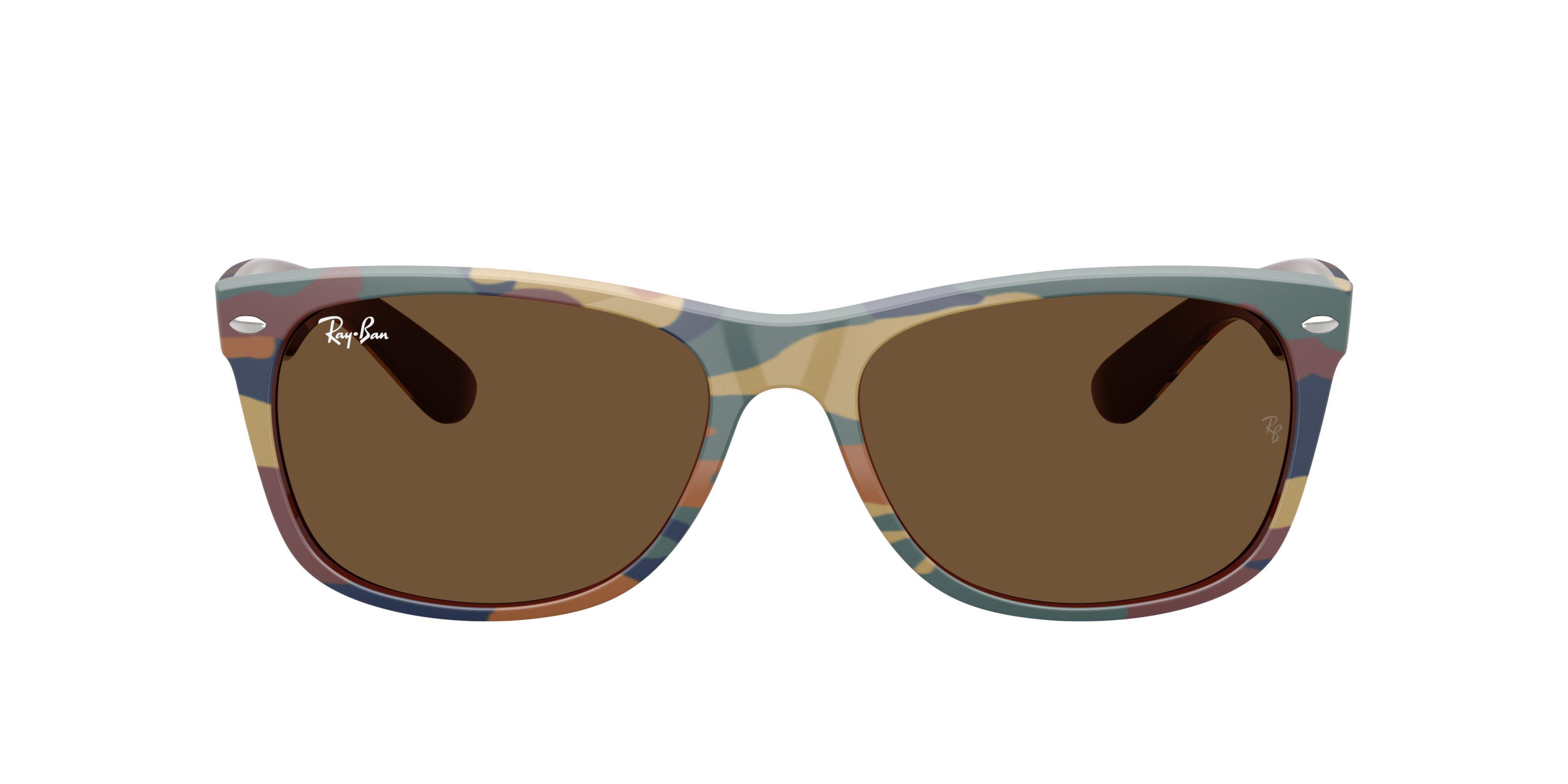 Ray-Ban New Wayfarer Classic Brown Sunglasses - Camo - CAMO/BROWN Thumbnail View 3