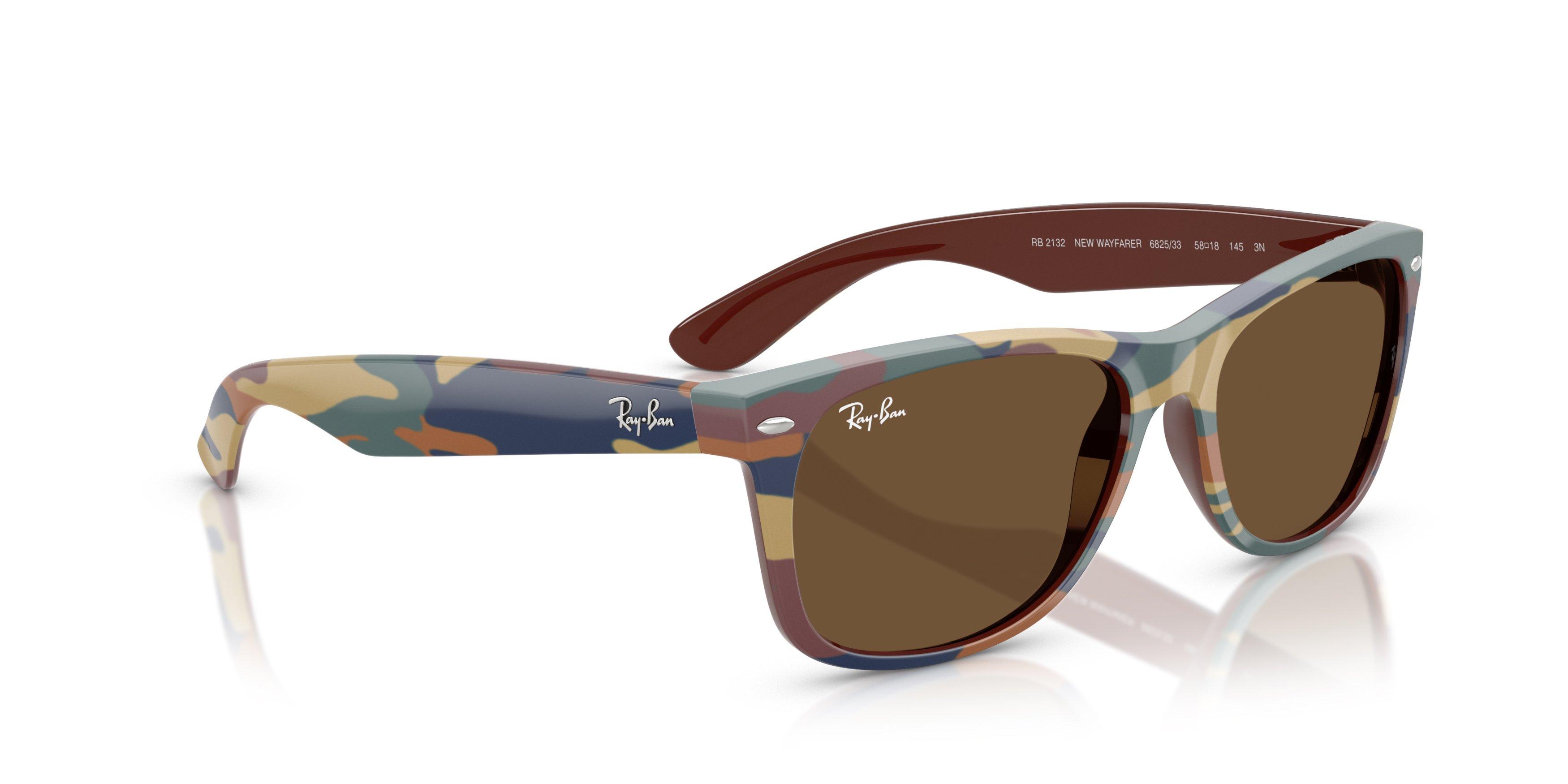 Ray-Ban New Wayfarer Classic Brown Sunglasses - Camo - CAMO/BROWN Thumbnail View 4