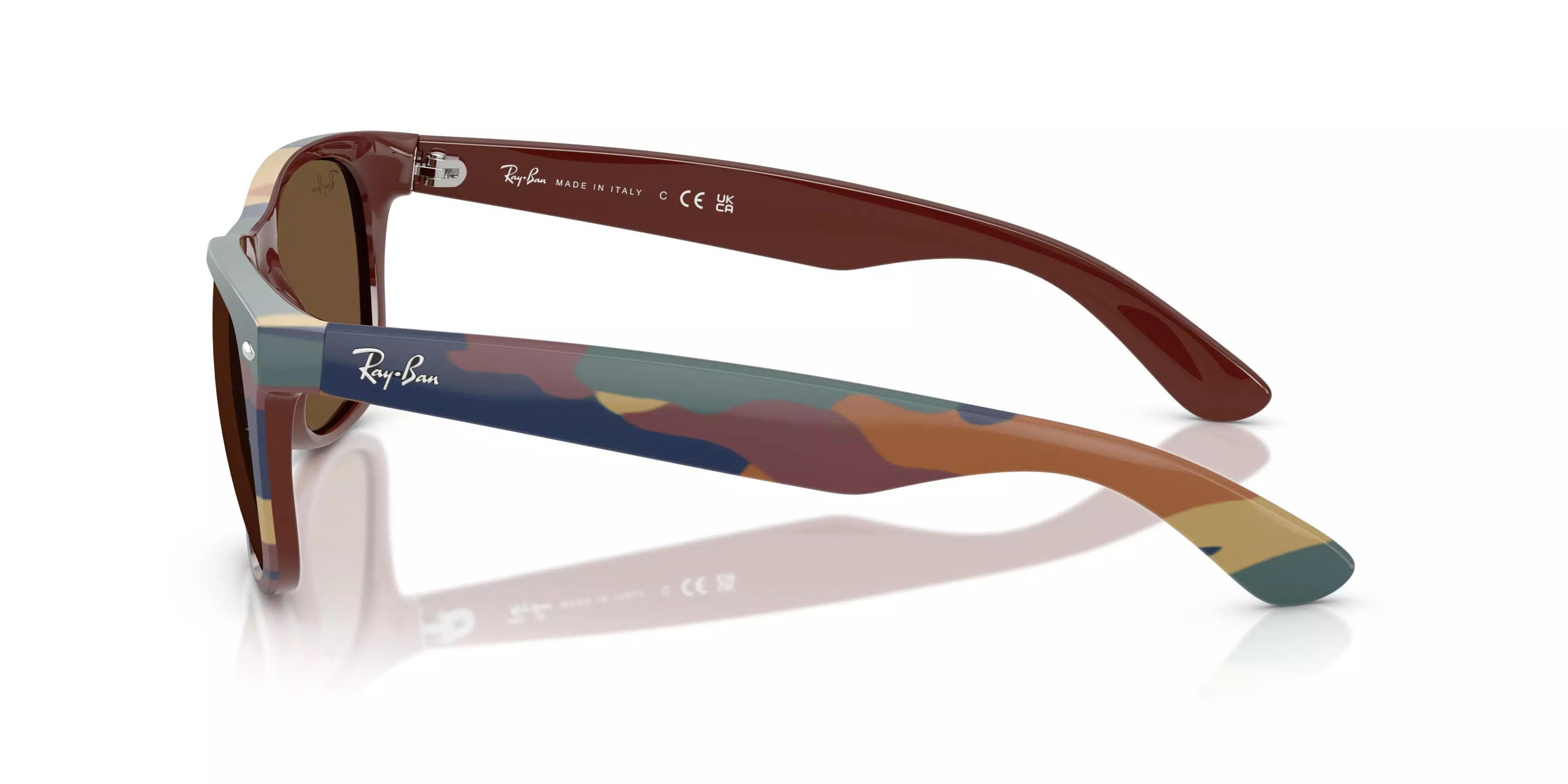 Ray-Ban New Wayfarer Classic Brown Sunglasses - Camo - CAMO/BROWN