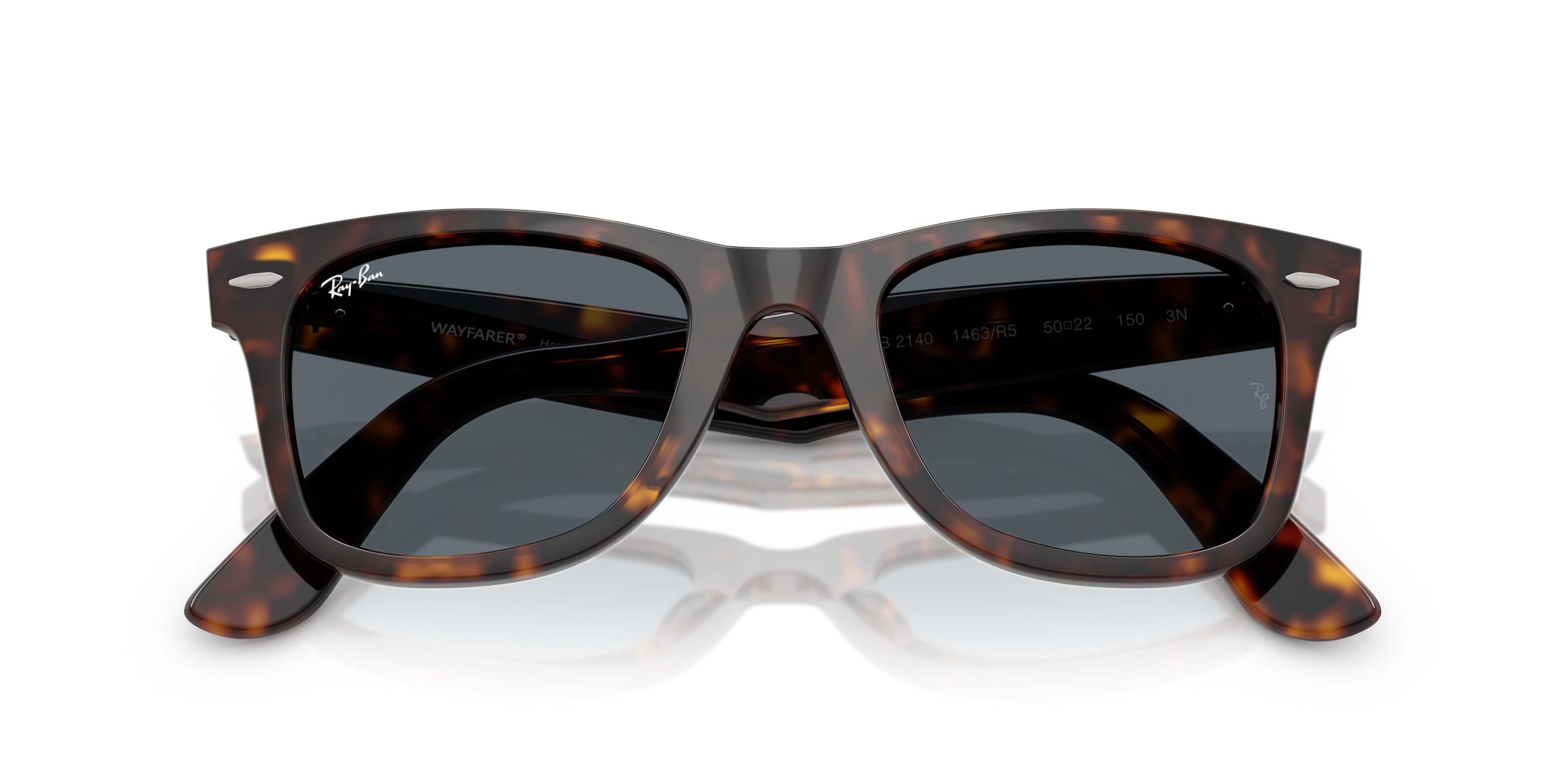 Ray-Ban Original Wayfarer Classic Dark Blue Sunglasses - Havana - BROWN/DARK BLUE