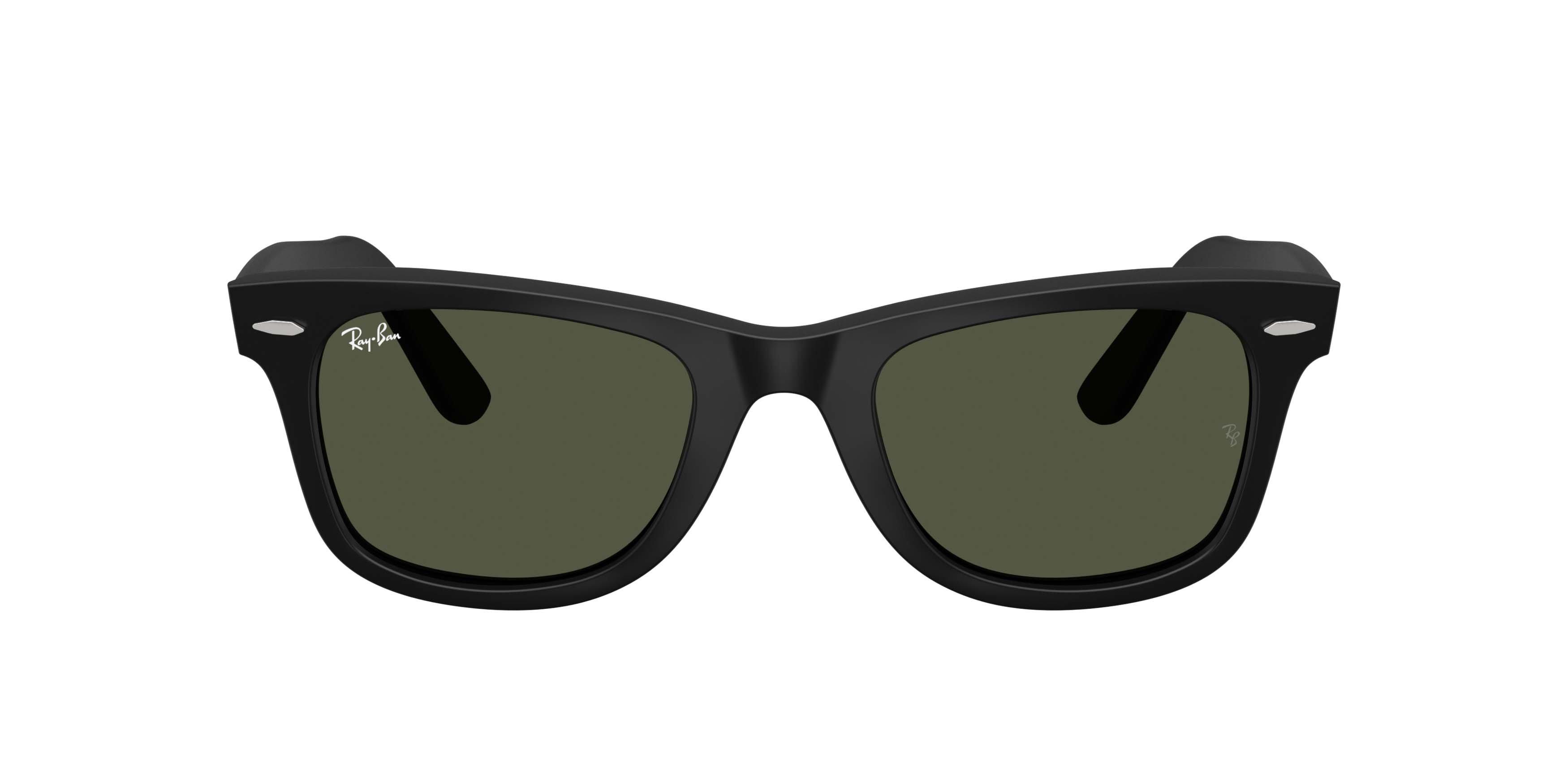 Ray-Ban Original Wayfarer Classic Crystal Green Sunglasses - Matte Black - BLACK/GREEN