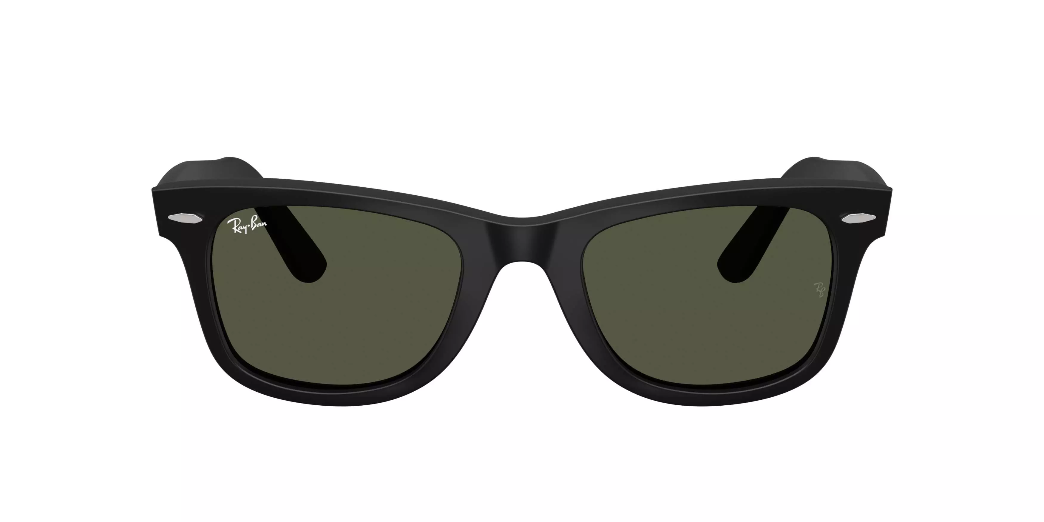 Ray-Ban Original Wayfarer Classic Crystal Green Sunglasses - Matte Black - BLACK/GREEN