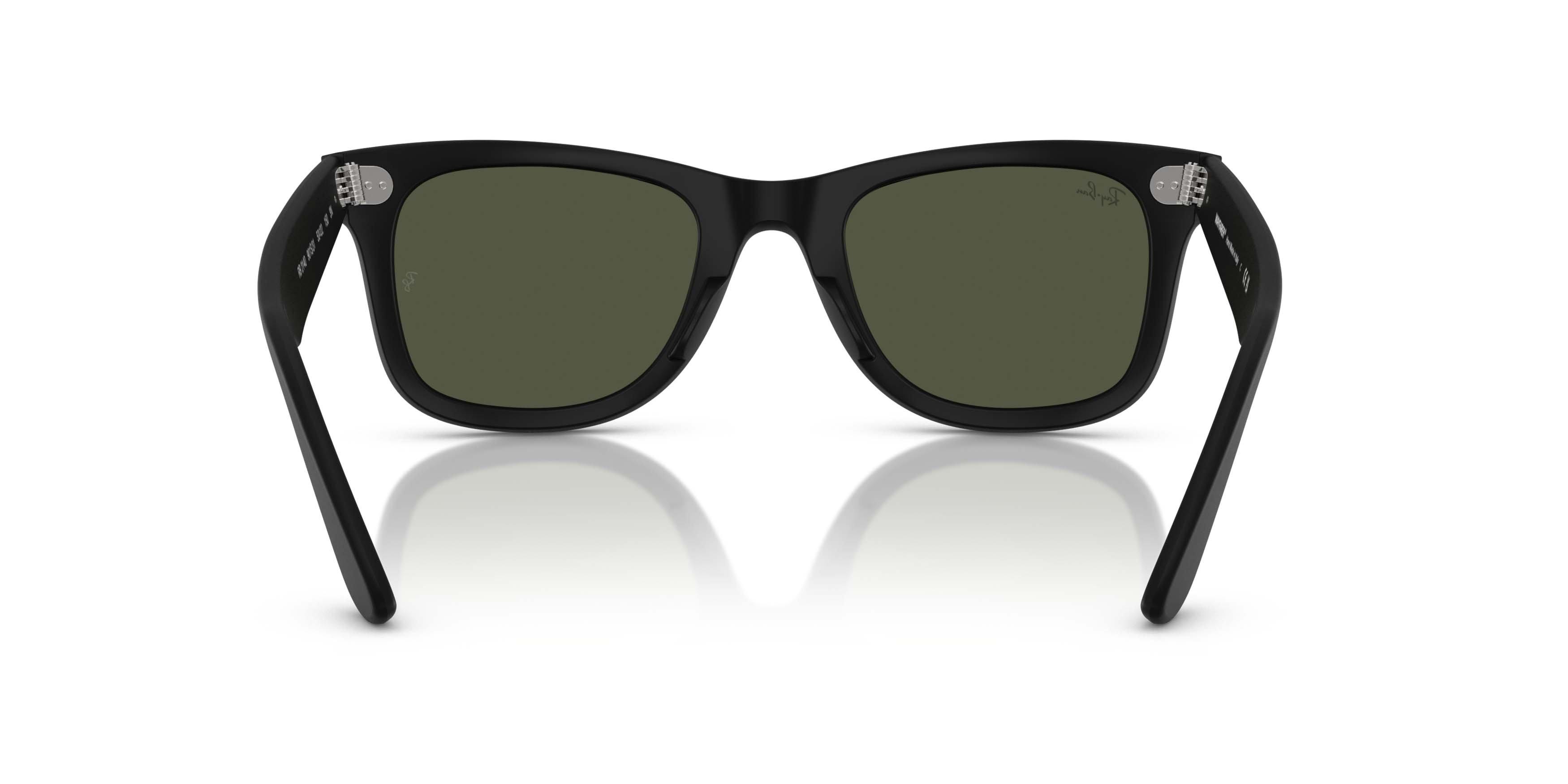 Ray-Ban Original Wayfarer Classic Crystal Green Sunglasses - Matte Black - BLACK/GREEN