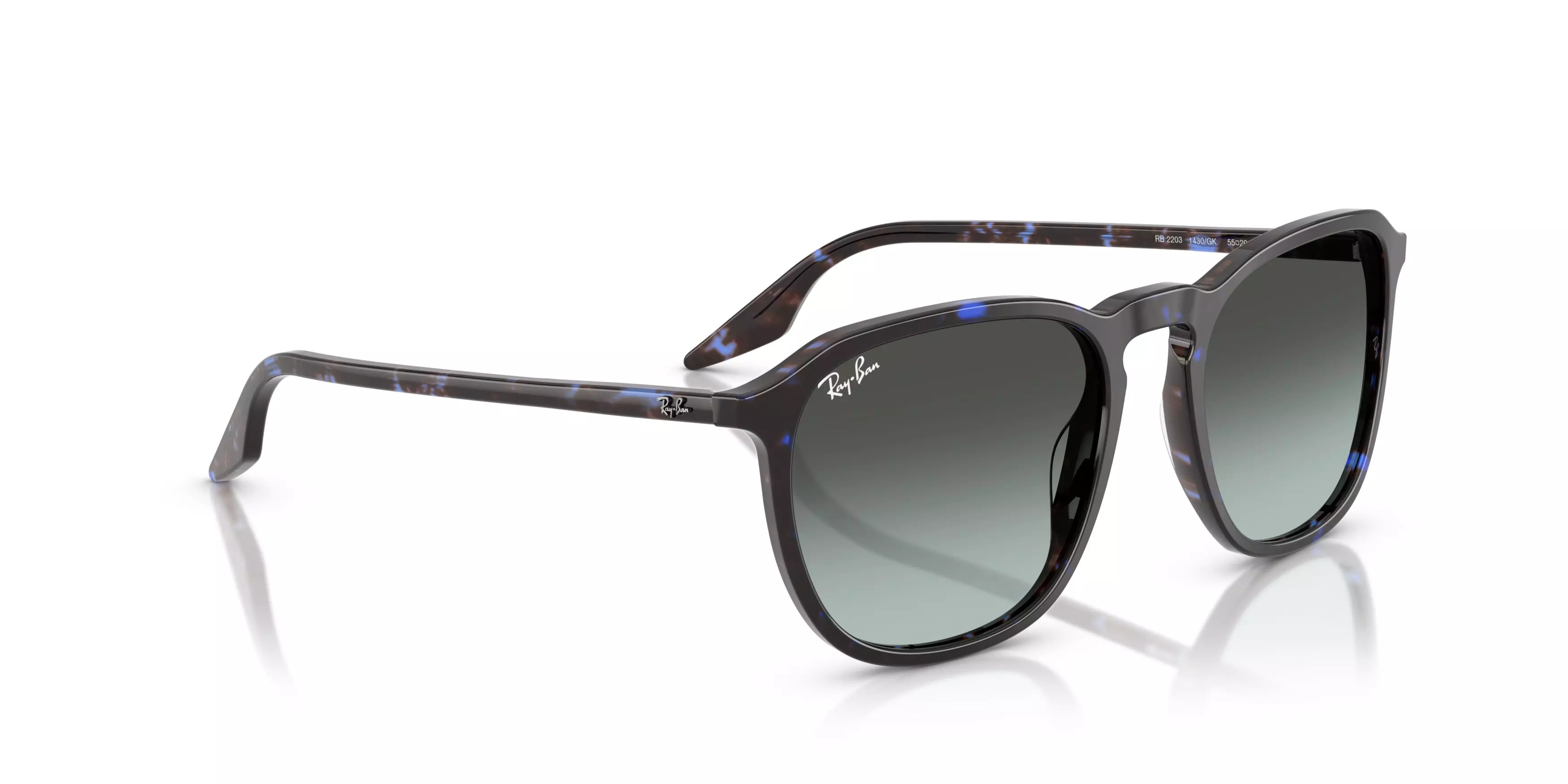 Ray-Ban RB2203 Grey Gradient Sunglasses - Blue Turtle - BROWN