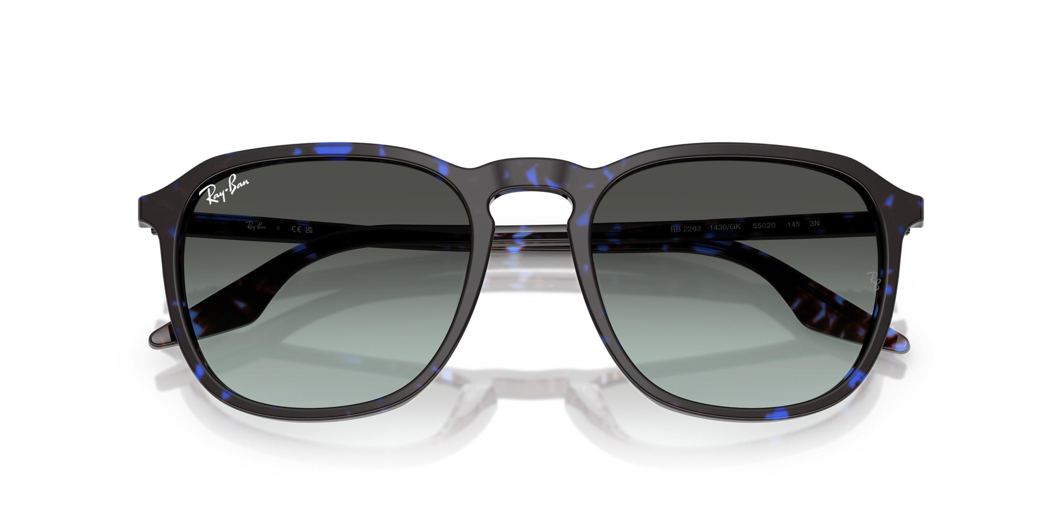 Ray-Ban RB2203 Grey Gradient Sunglasses - Blue Turtle - BROWN Thumbnail View 5