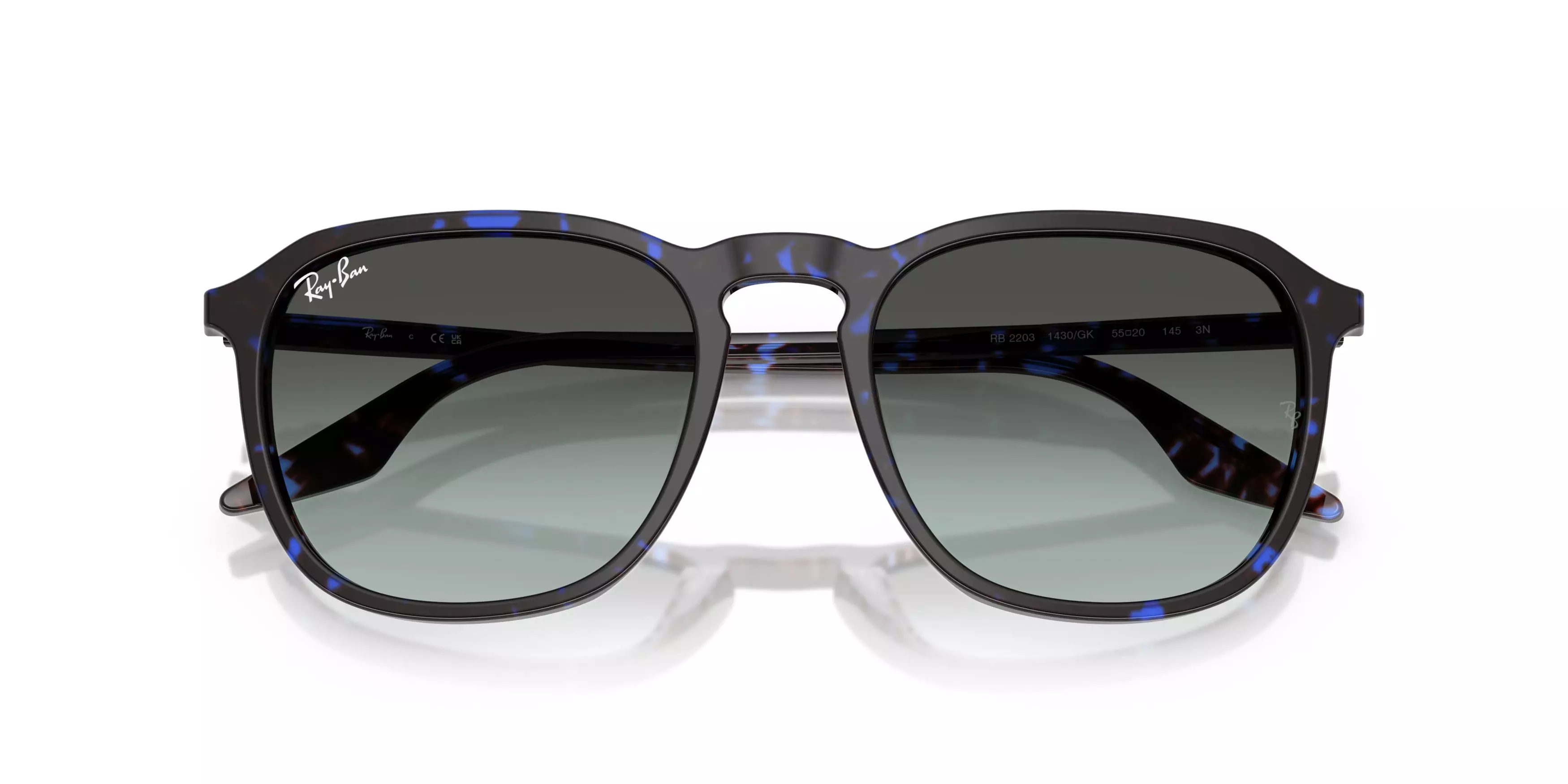 Ray-Ban RB2203 Grey Gradient Sunglasses - Blue Turtle - BROWN