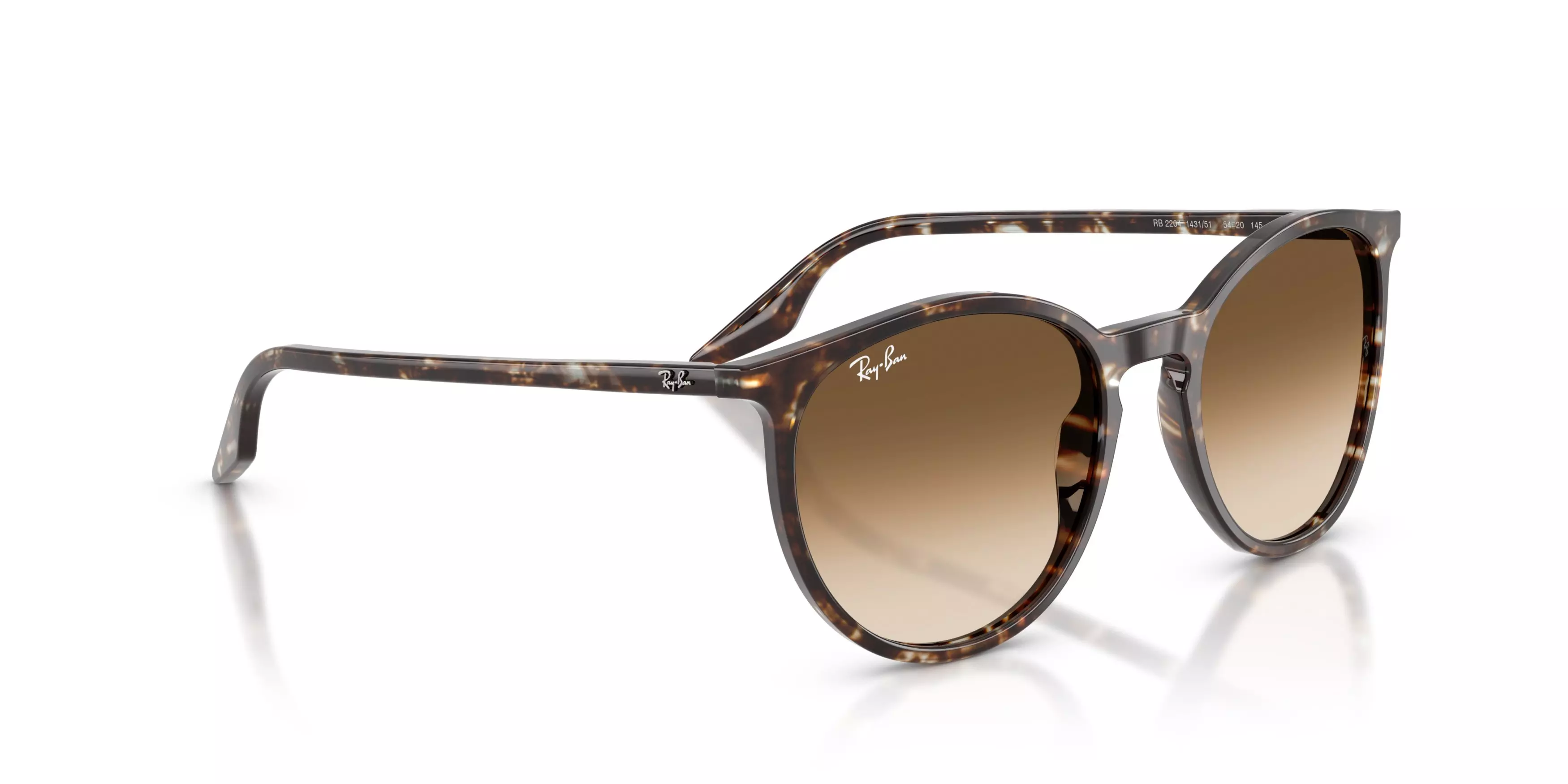 Ray-Ban RB2204 Brown Gradient Sunglasses - Yellow Turtle - BROWN