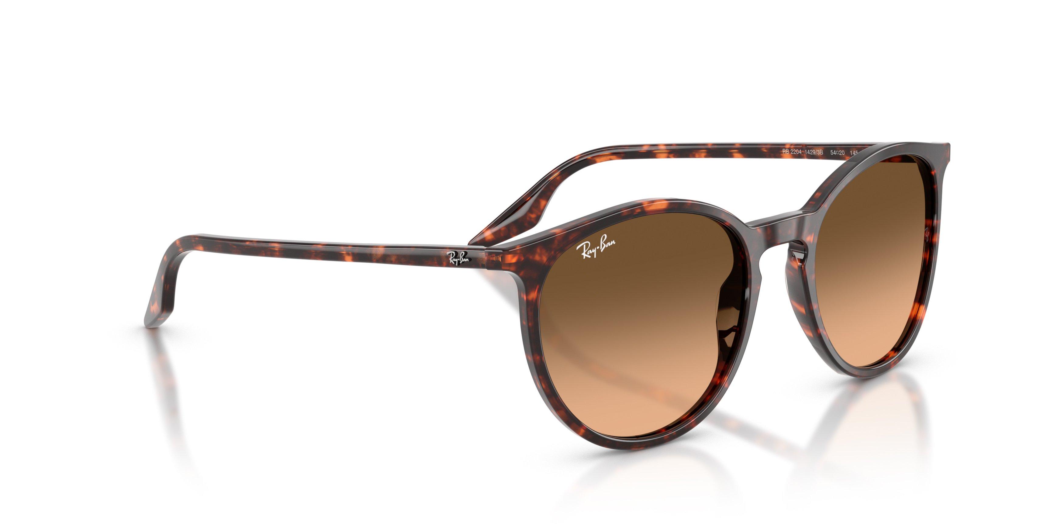 Ray-Ban RB2204 Brown Gradient Sunglasses - Red Turtle - BROWN Thumbnail View 4