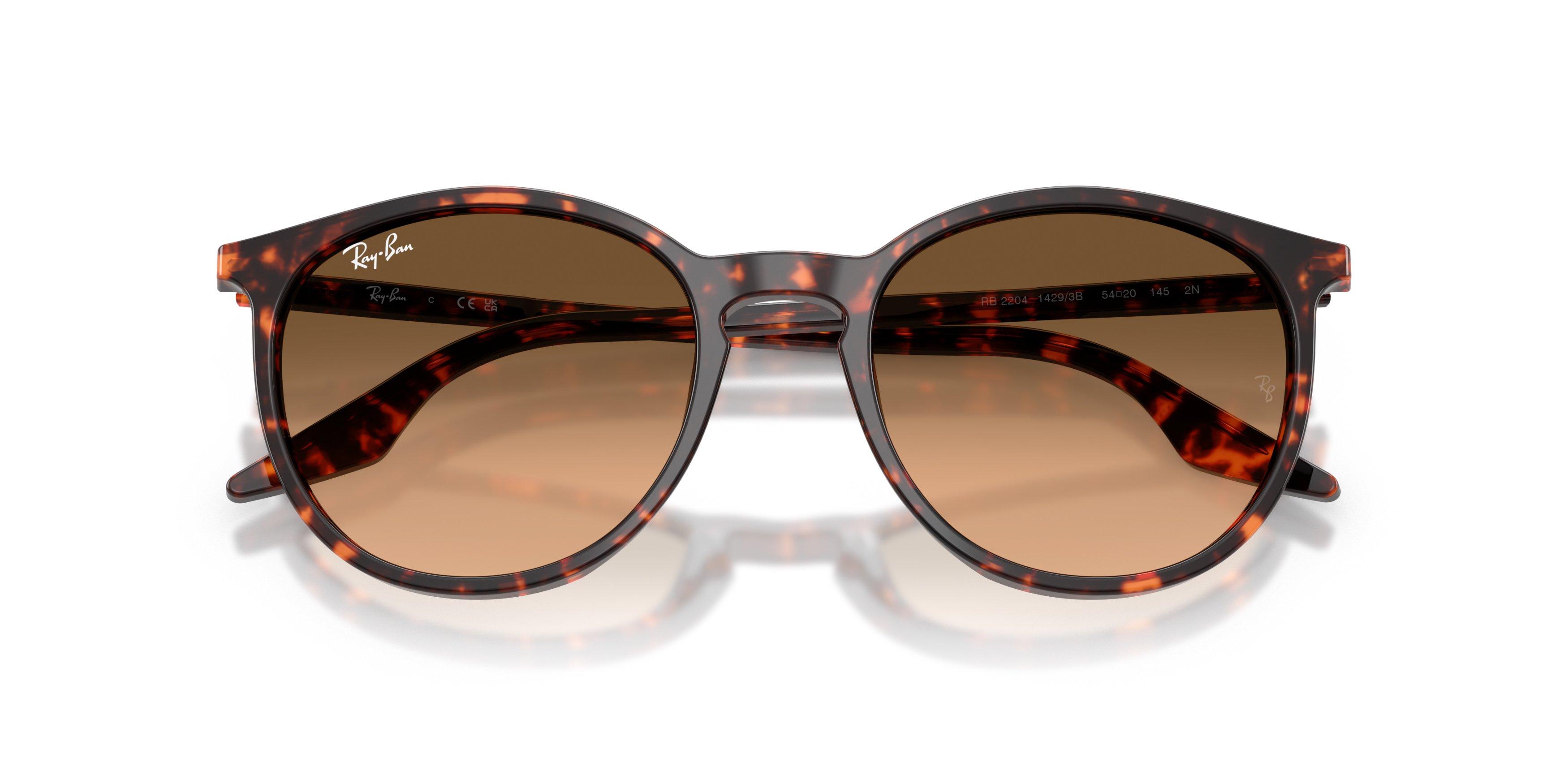 Ray-Ban RB2204 Brown Gradient Sunglasses - Red Turtle - BROWN Thumbnail View 5