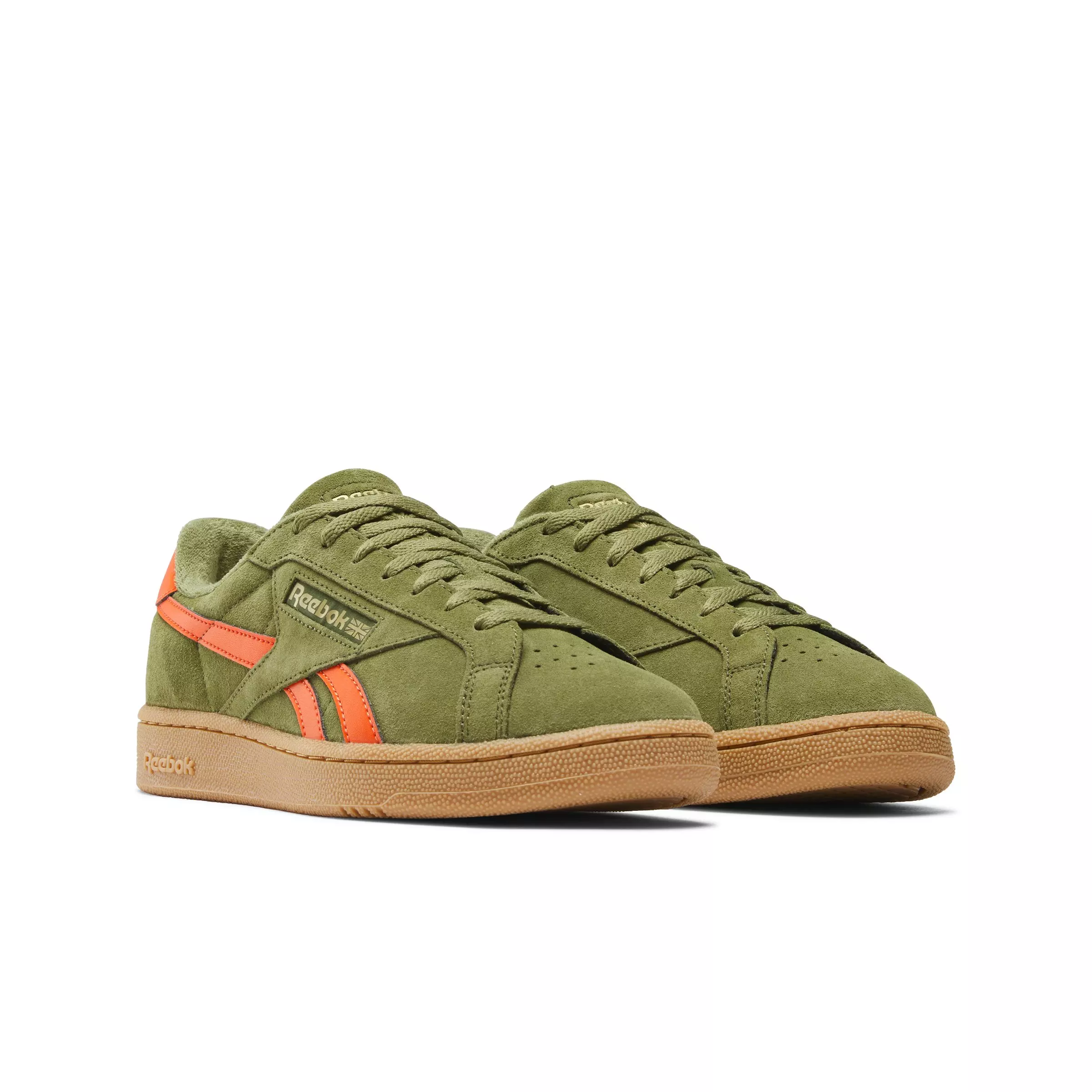 Reebok Club C Grounds UK "Olive/Orange/Gum" Men's Shoe - OLIVE/ORANGE/GUM