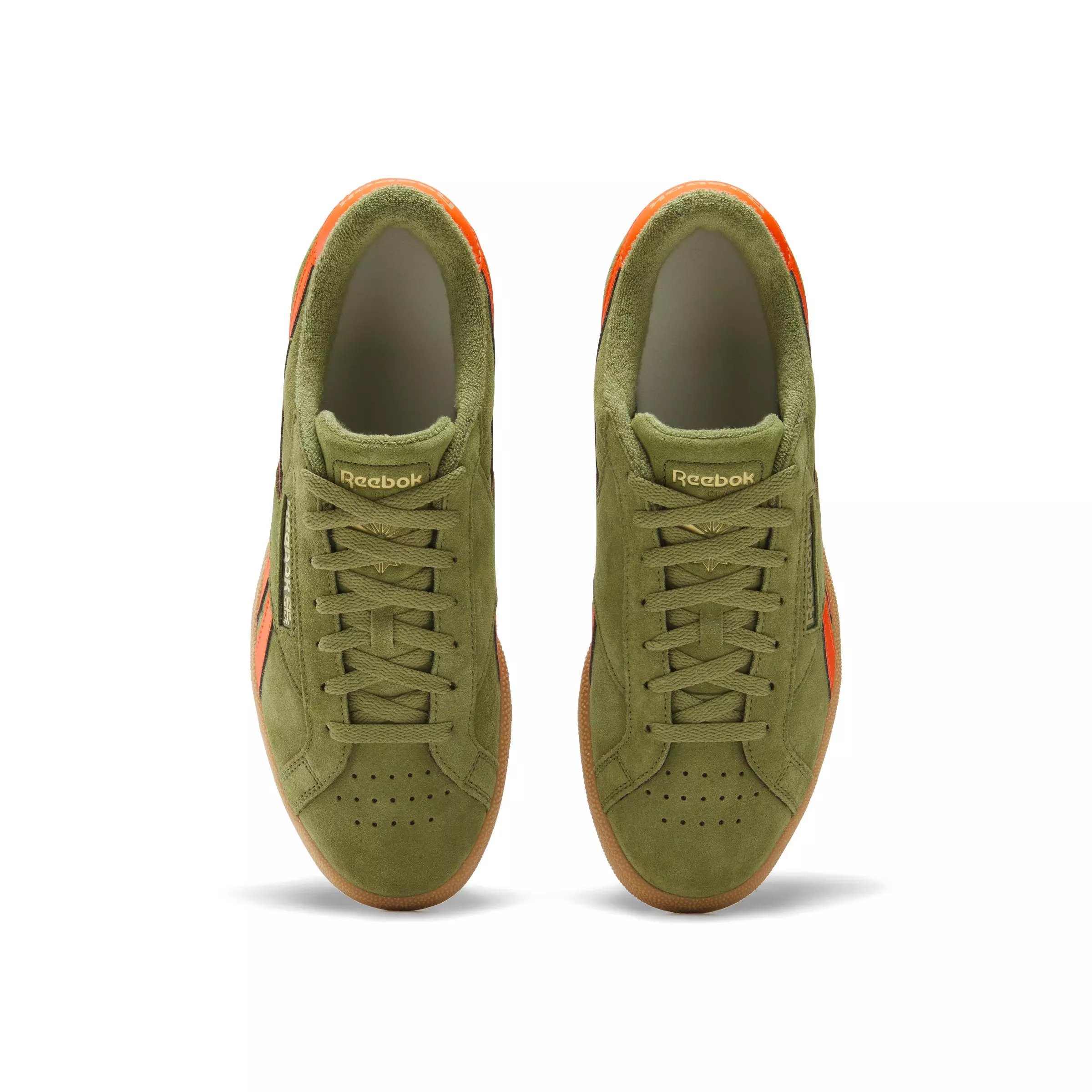 Reebok Club C Grounds UK "Olive/Orange/Gum" Men's Shoe - OLIVE/ORANGE/GUM