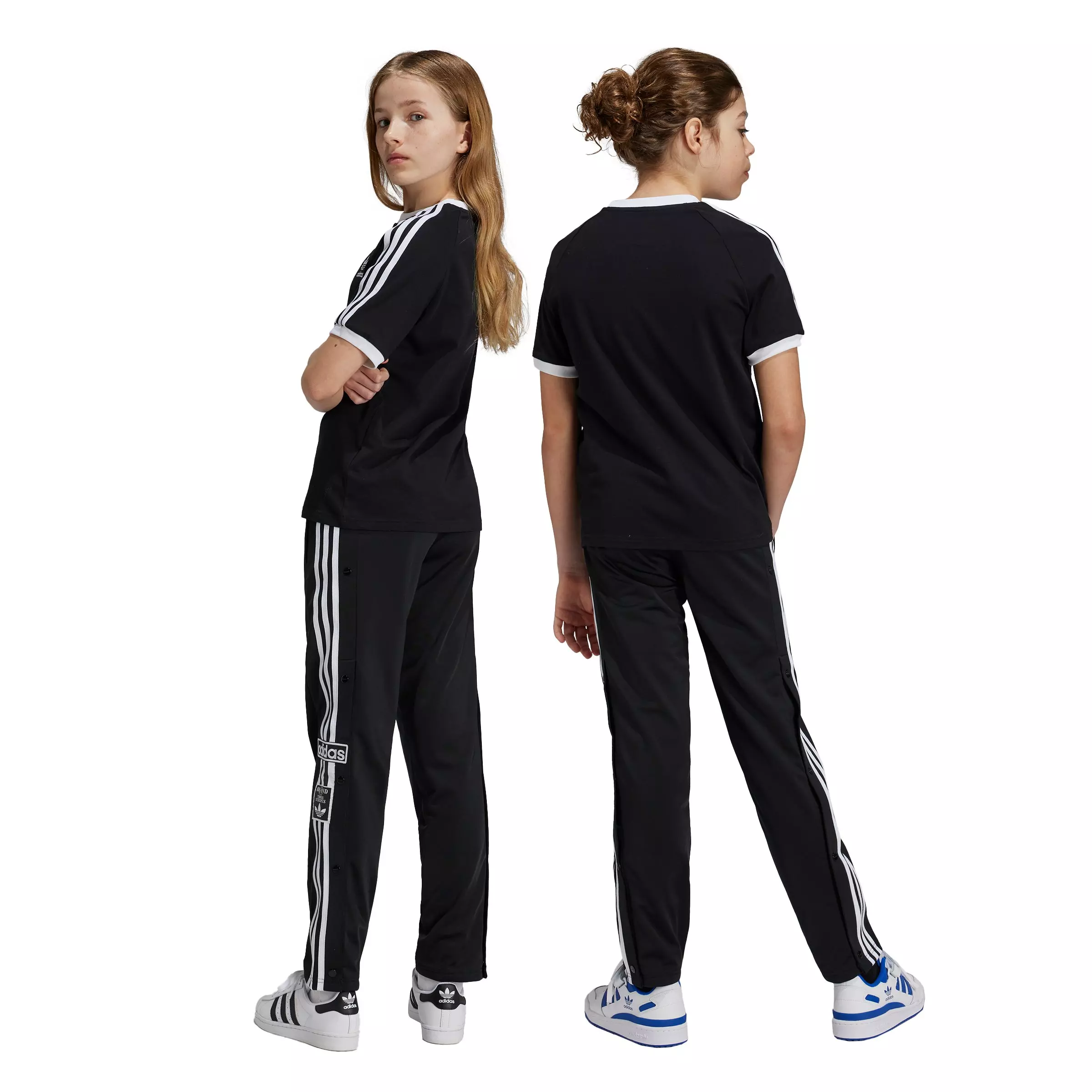 adidas Originals Big Kids' Adibreak 3-Stripes Tracksuit Bottoms - Black - BLACK