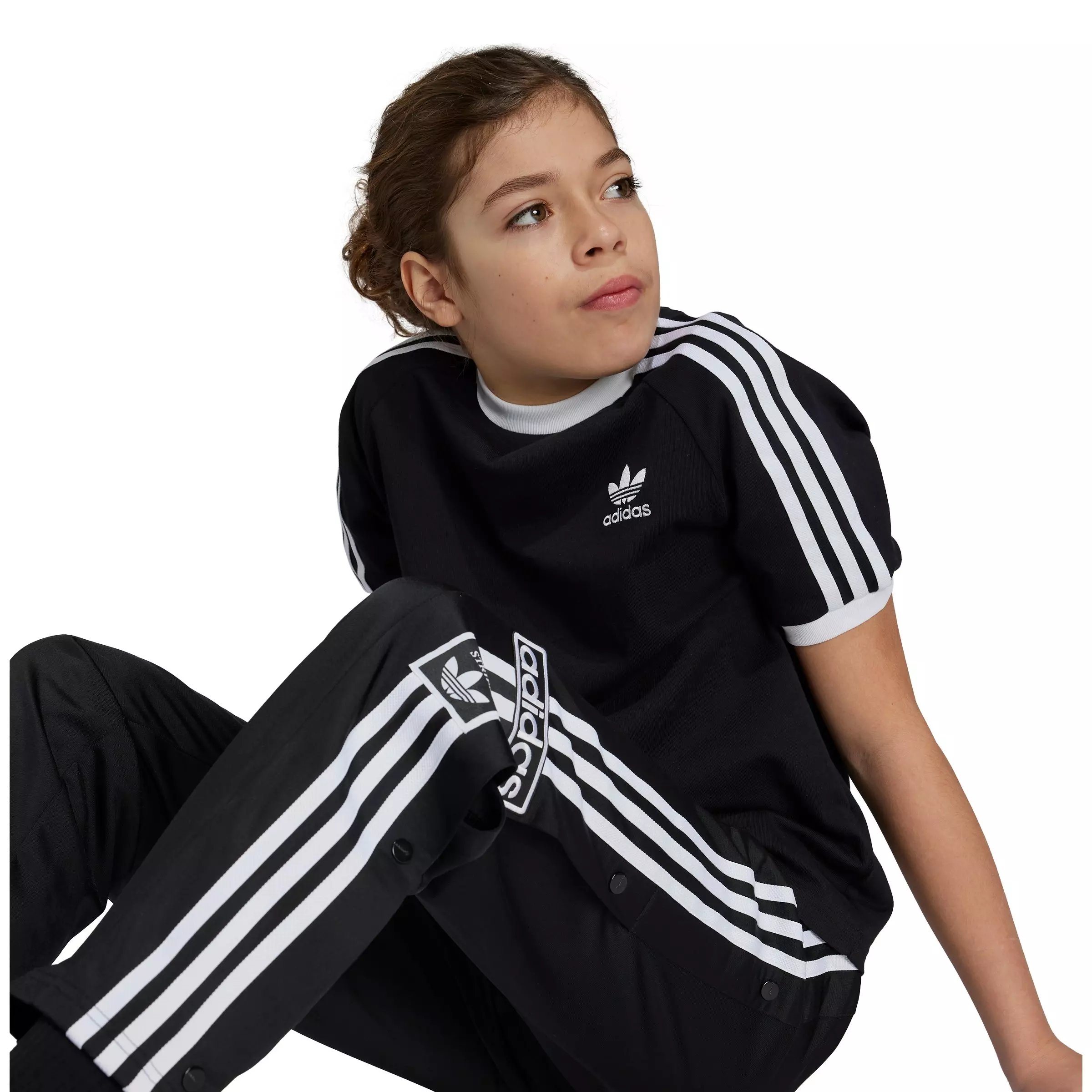 adidas Originals Big Kids' Adibreak 3-Stripes Tracksuit Bottoms - Black - BLACK