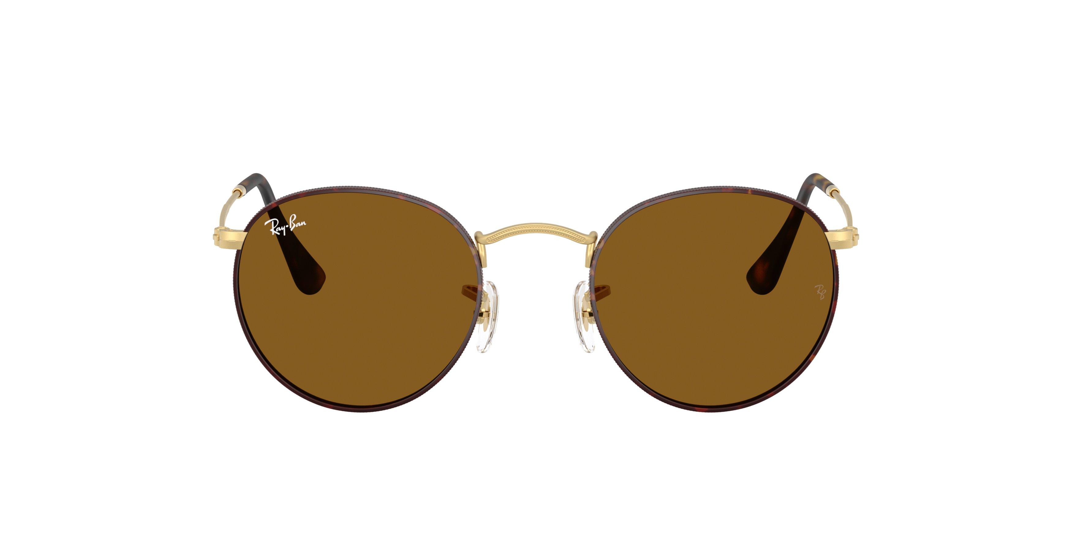 Ray-Ban Round Metal RB3447 Brown Sunglasses - Brown - BROWN Thumbnail View 3