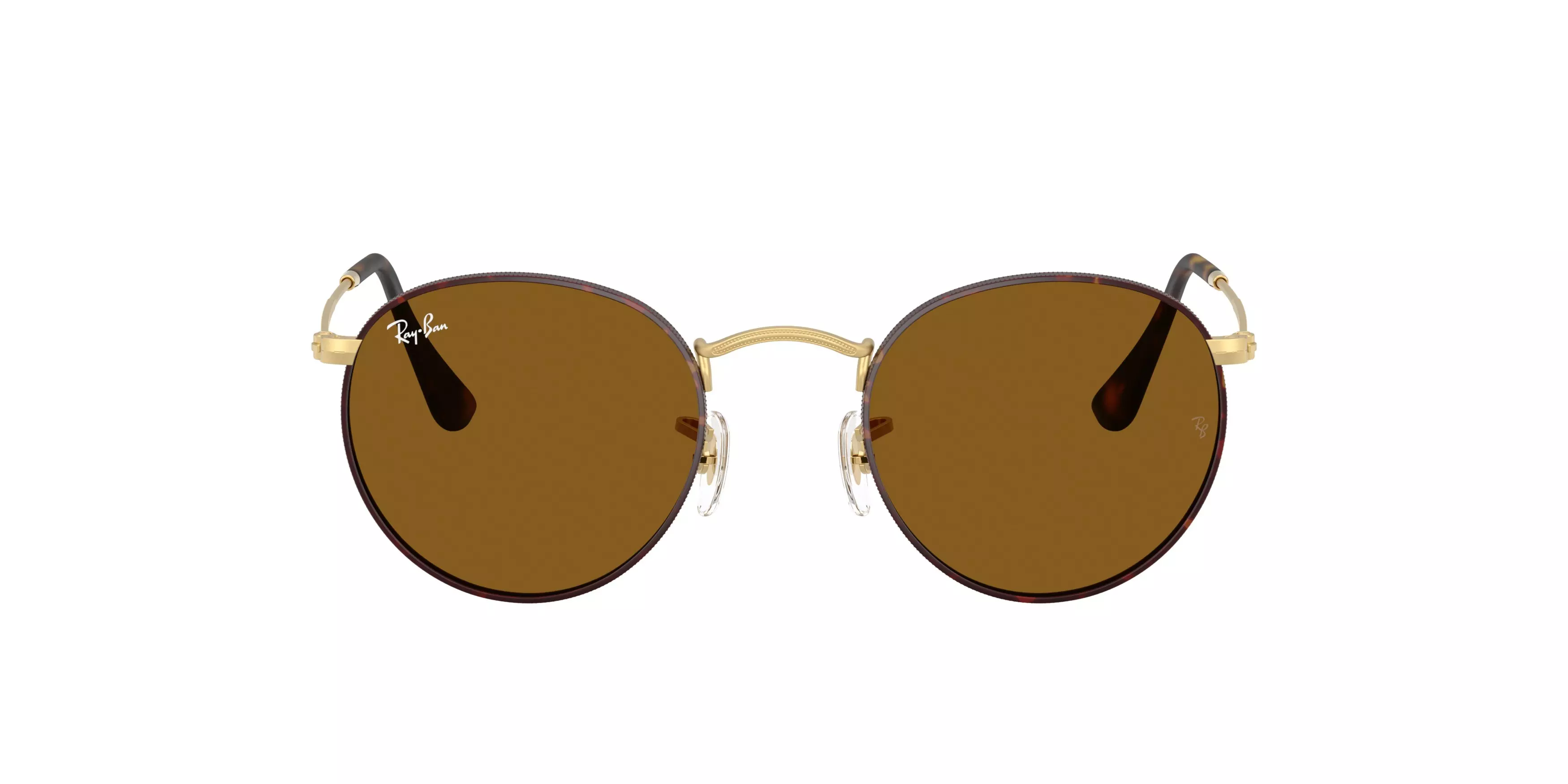 Ray-Ban Round Metal RB3447 Brown Sunglasses - Brown - BROWN