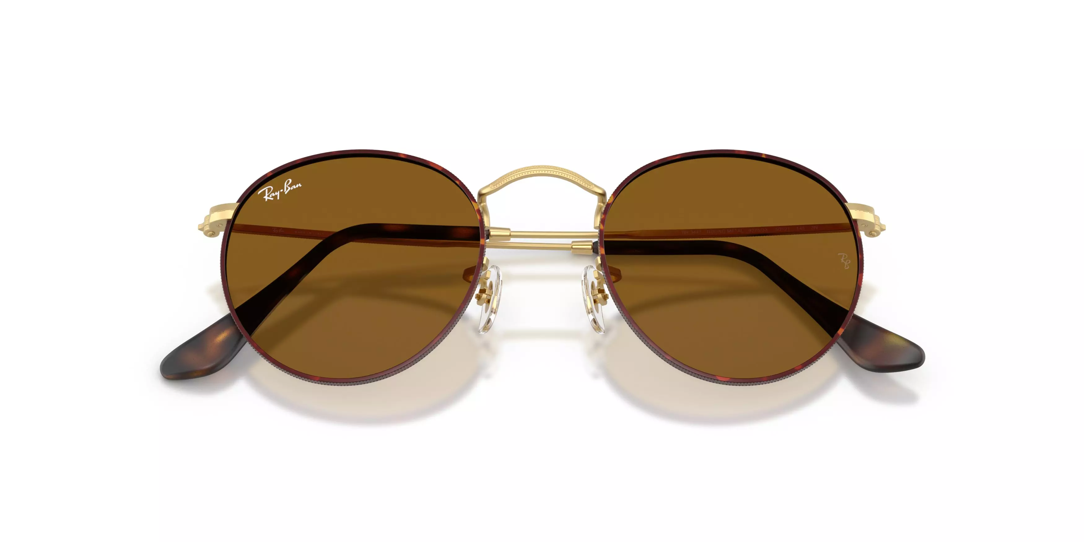 Ray-Ban Round Metal RB3447 Brown Sunglasses - Brown - BROWN