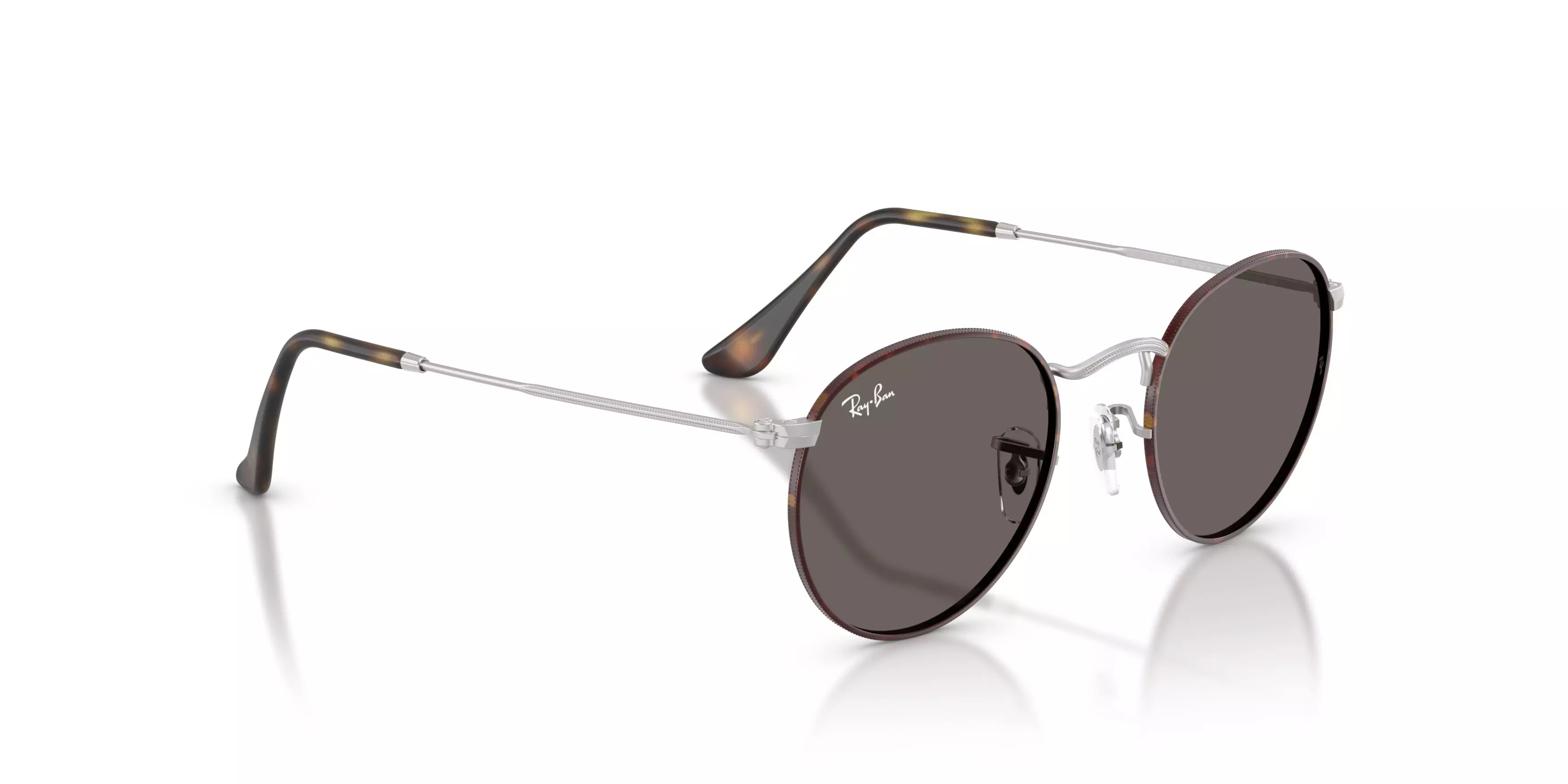 Ray-Ban Round Metal RB3447 Grey Sunglasses - Brown - BROWN/GREY