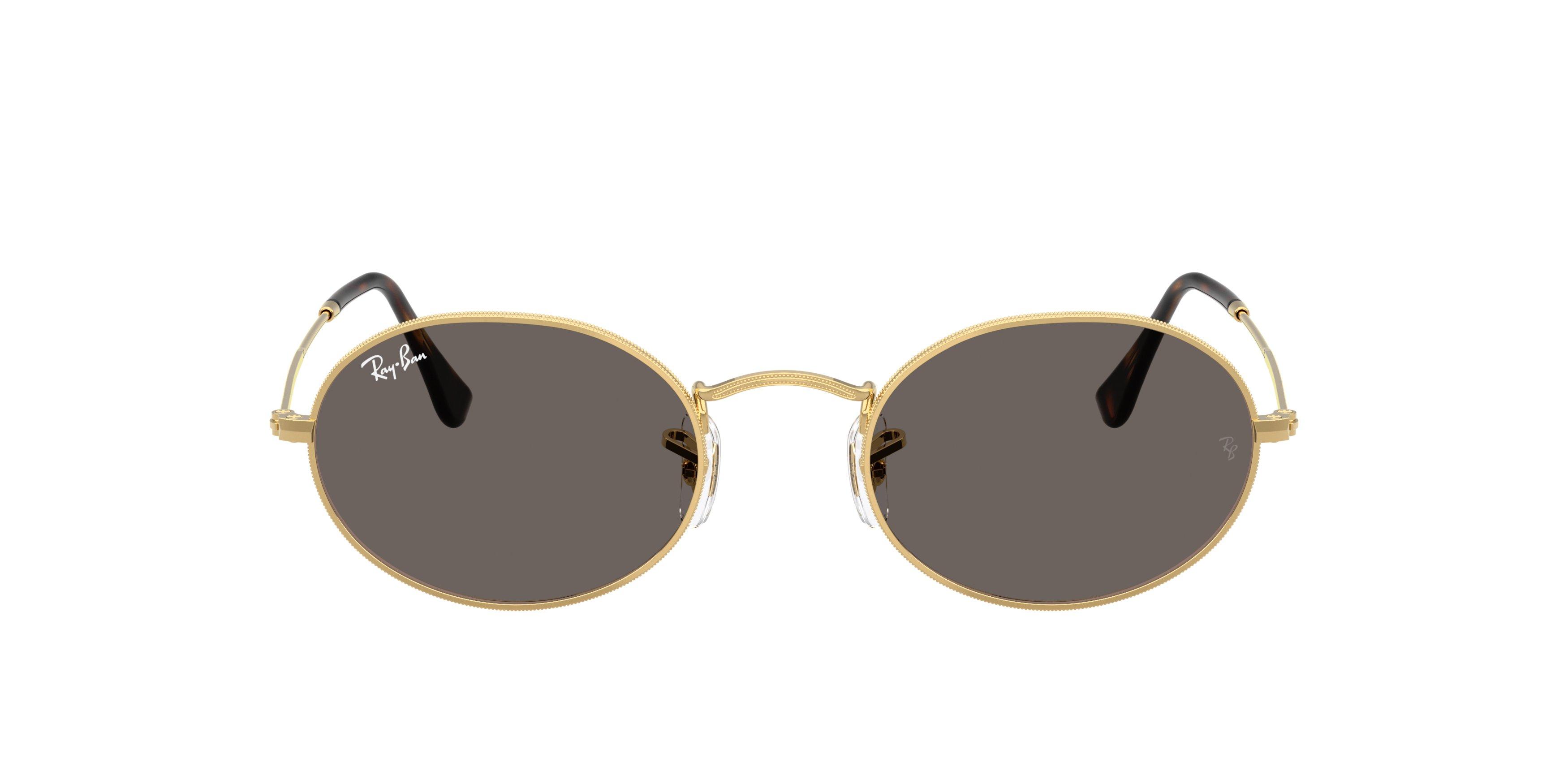 Ray-Ban Oval Flat Lenses Grey Sunglasses - Arista - GOLD/GREY Thumbnail View 3