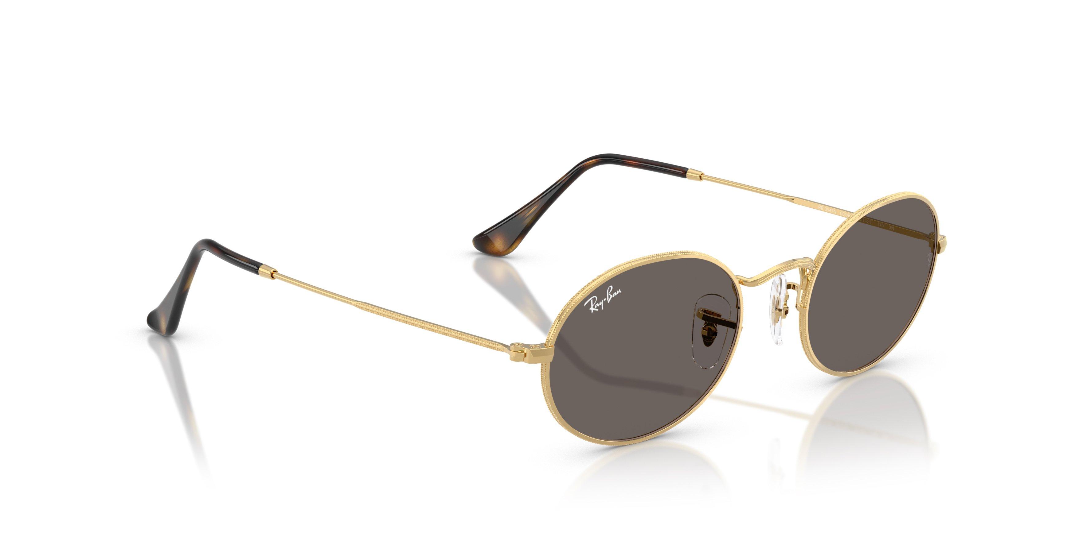 Ray-Ban Oval Flat Lenses Grey Sunglasses - Arista - GOLD/GREY Thumbnail View 4