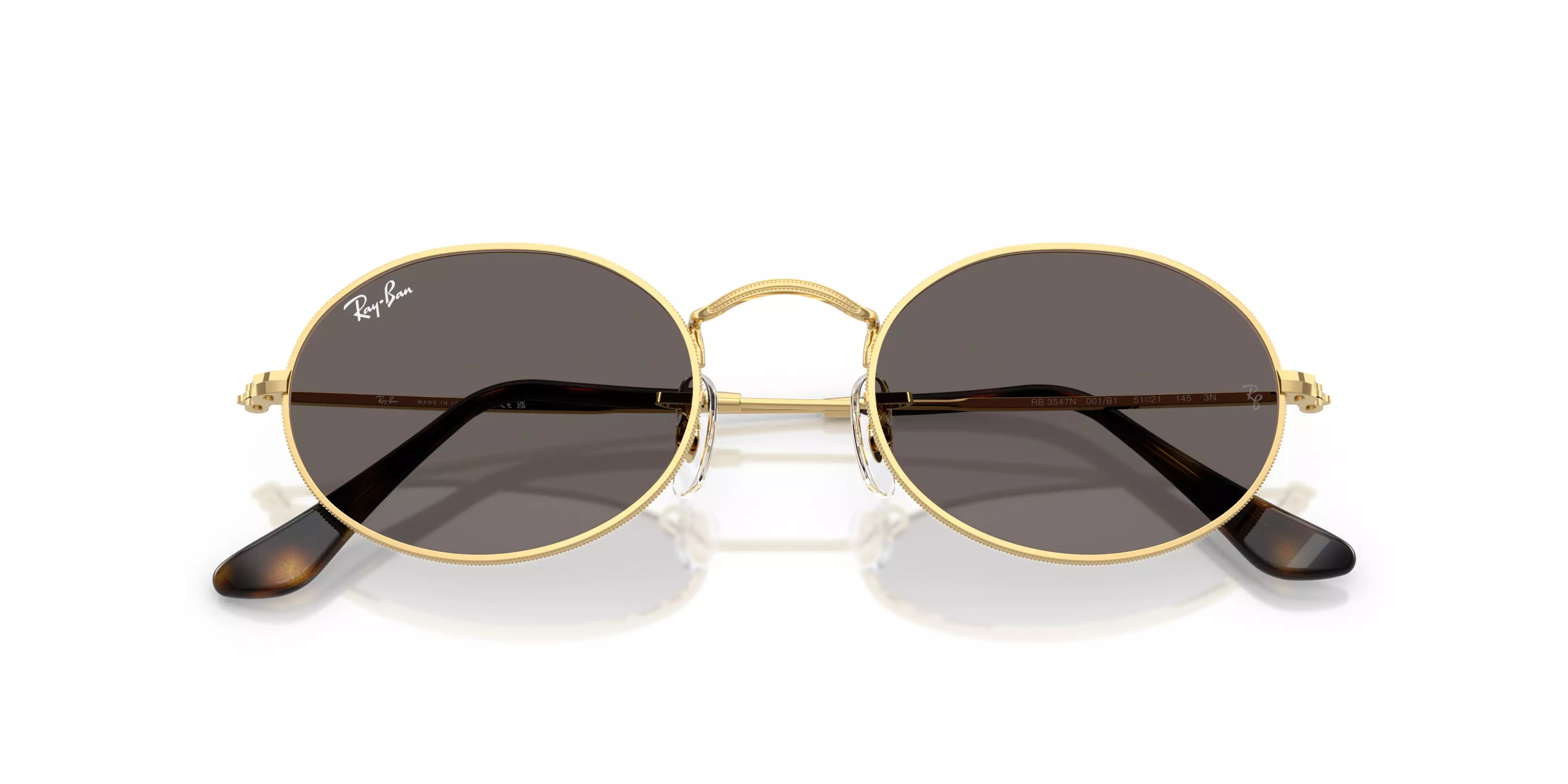 Ray-Ban Oval Flat Lenses Grey Sunglasses - Arista - GOLD/GREY