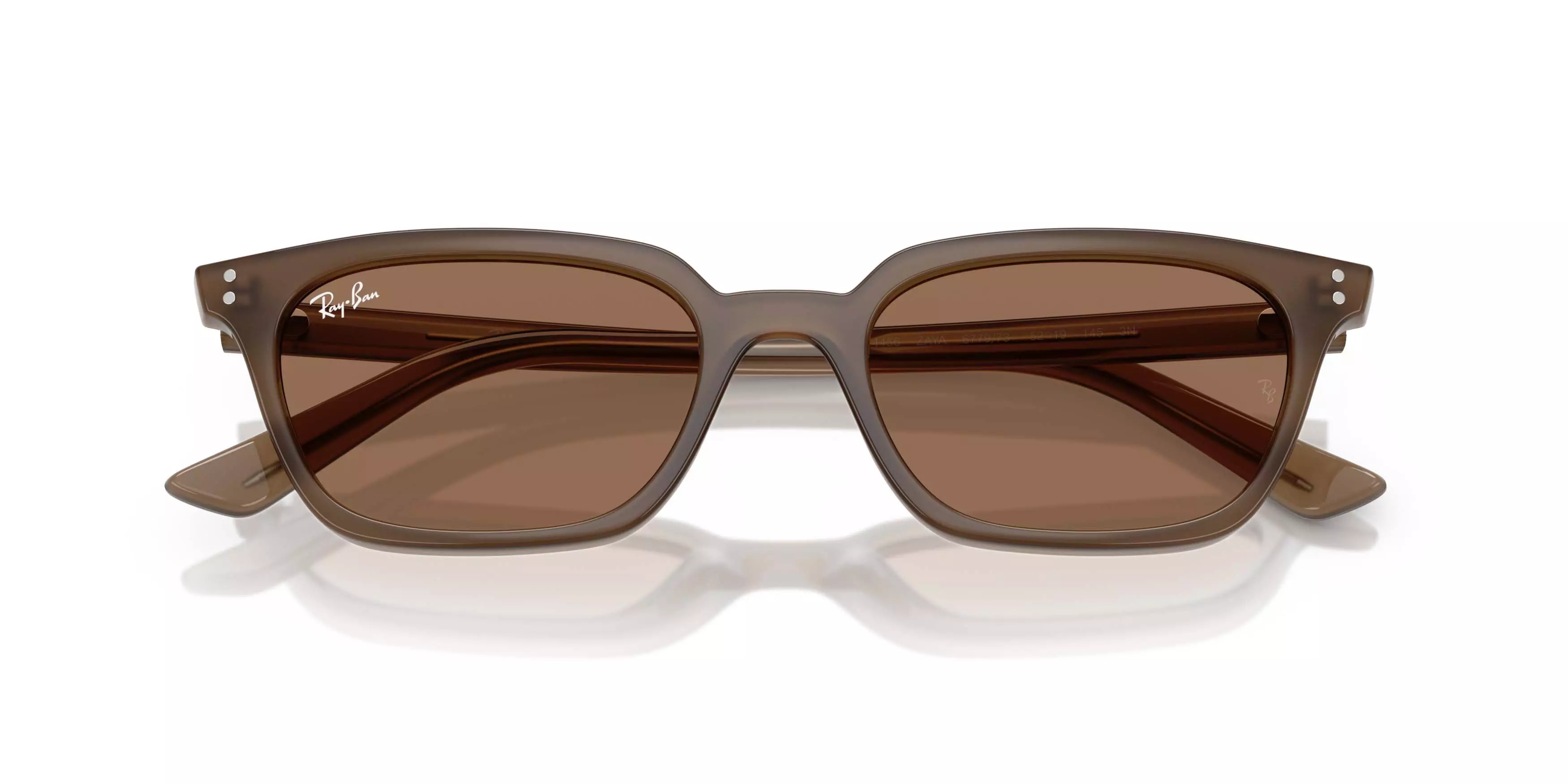 Ray-Ban Zaya Bio-Based Dark Brown Sunglasses - Transparent Brown - BROWN