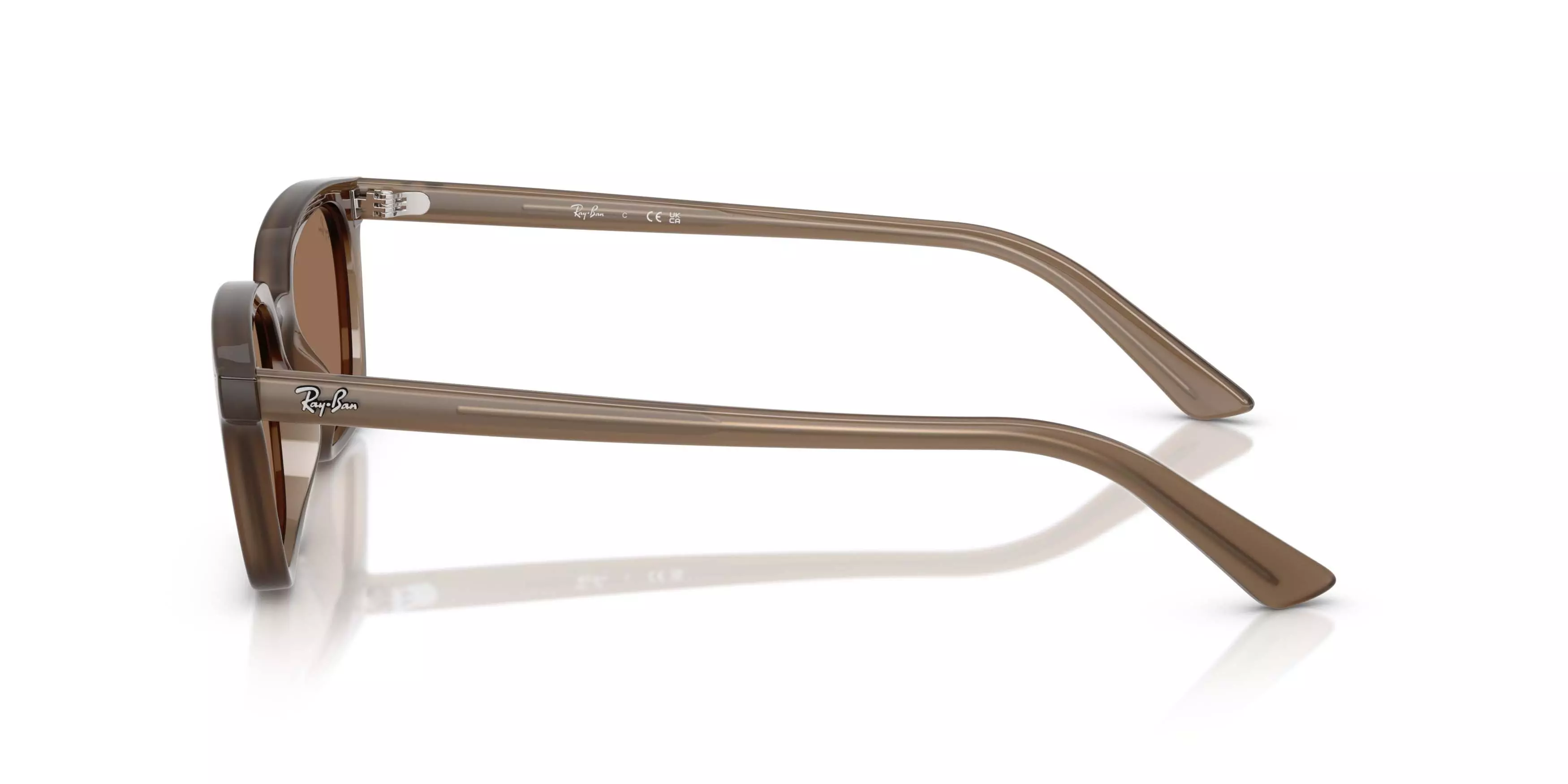Ray-Ban Zaya Bio-Based Dark Brown Sunglasses - Transparent Brown - BROWN