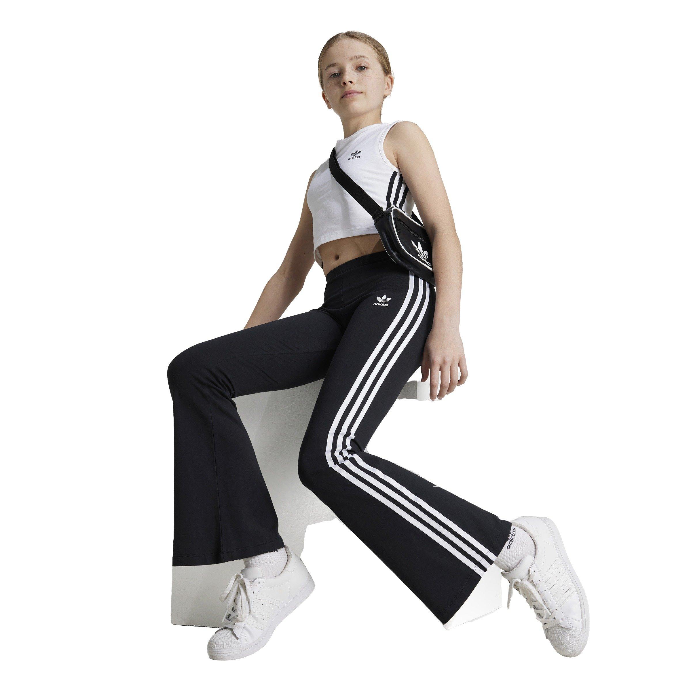 adidas Originals adicolor 3-Stripes Big Girls' Black Leggings