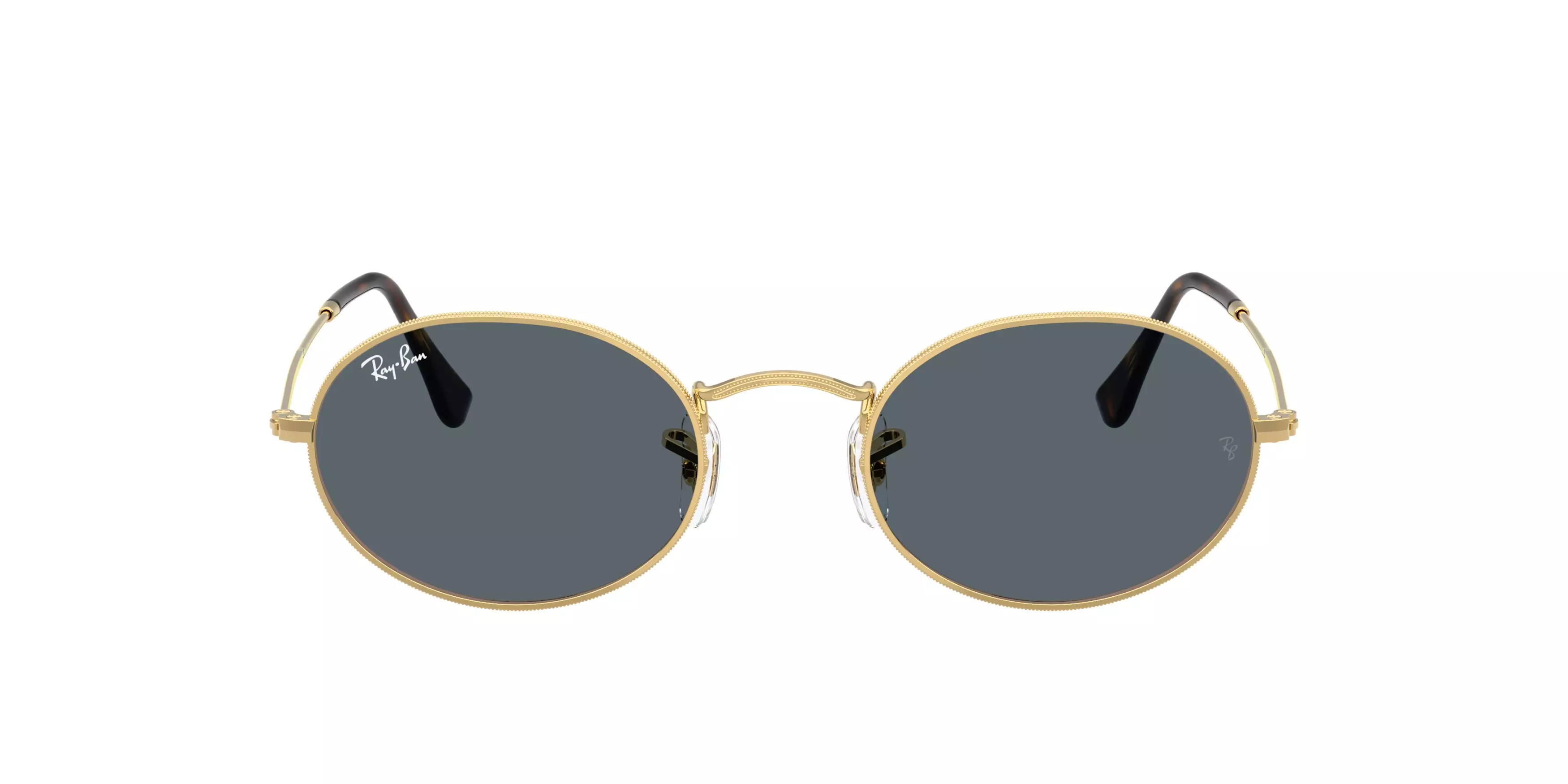 Ray-Ban Oval Flat Lenses Blue Sunglasses - Arista - GOLD/BLUE