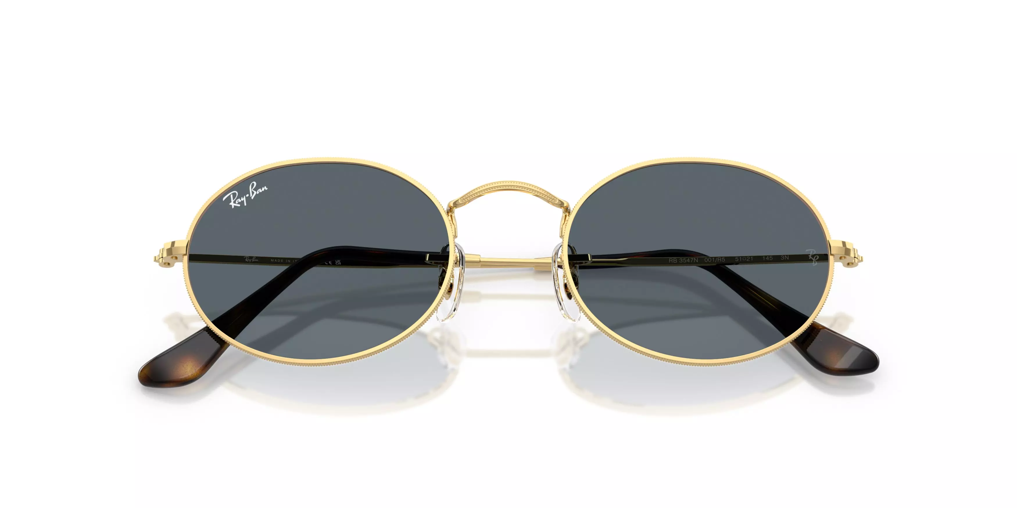 Ray-Ban Oval Flat Lenses Blue Sunglasses - Arista - GOLD/BLUE