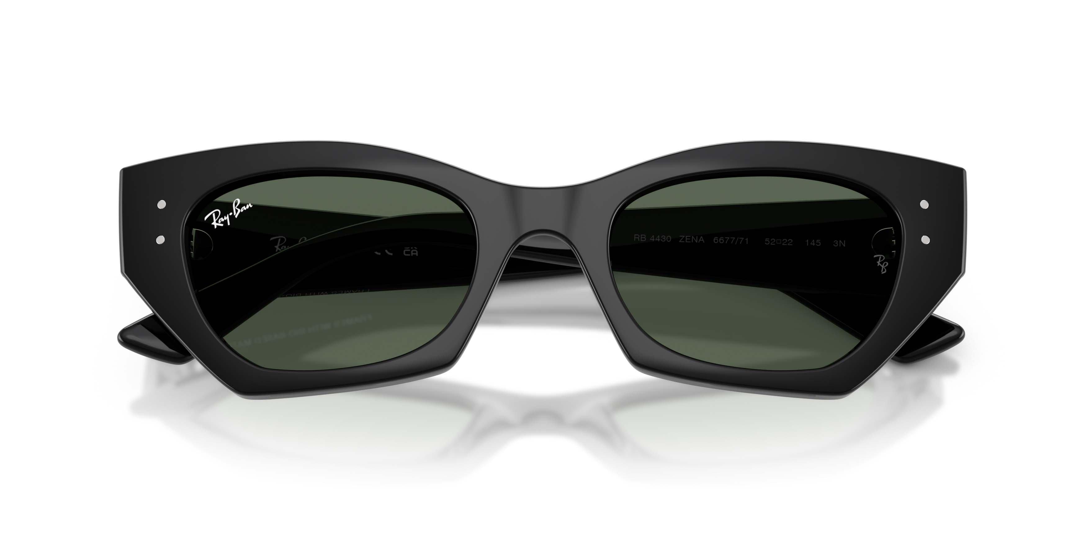 Ray-Ban Zena Bio-Based Dark Green Sunglasses - Black - BLACK/GREEN