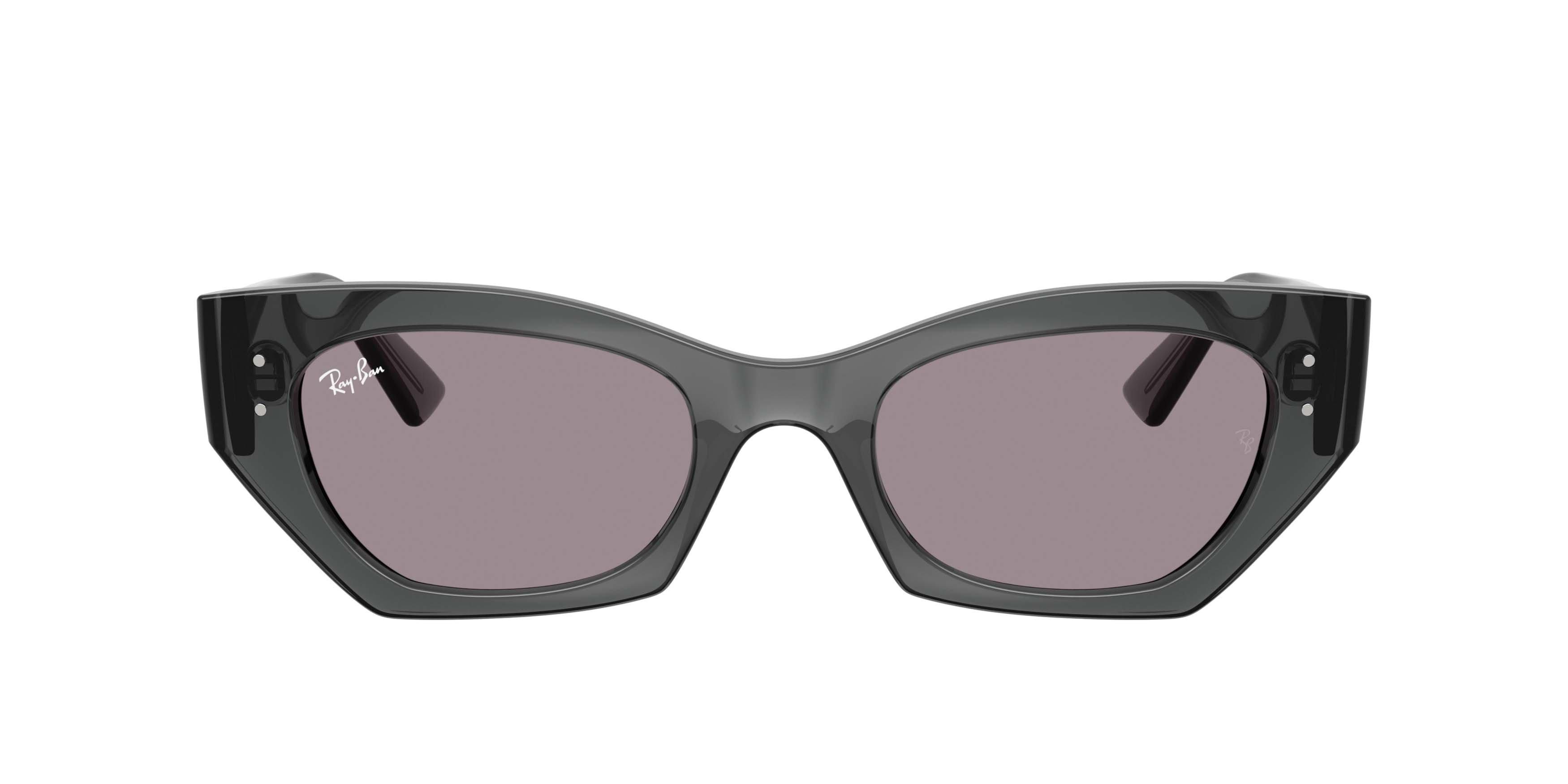 Ray-Ban Zena Bio-Based Dark Violet Sunglasses - Transparent Grey - GREY/PURPLE