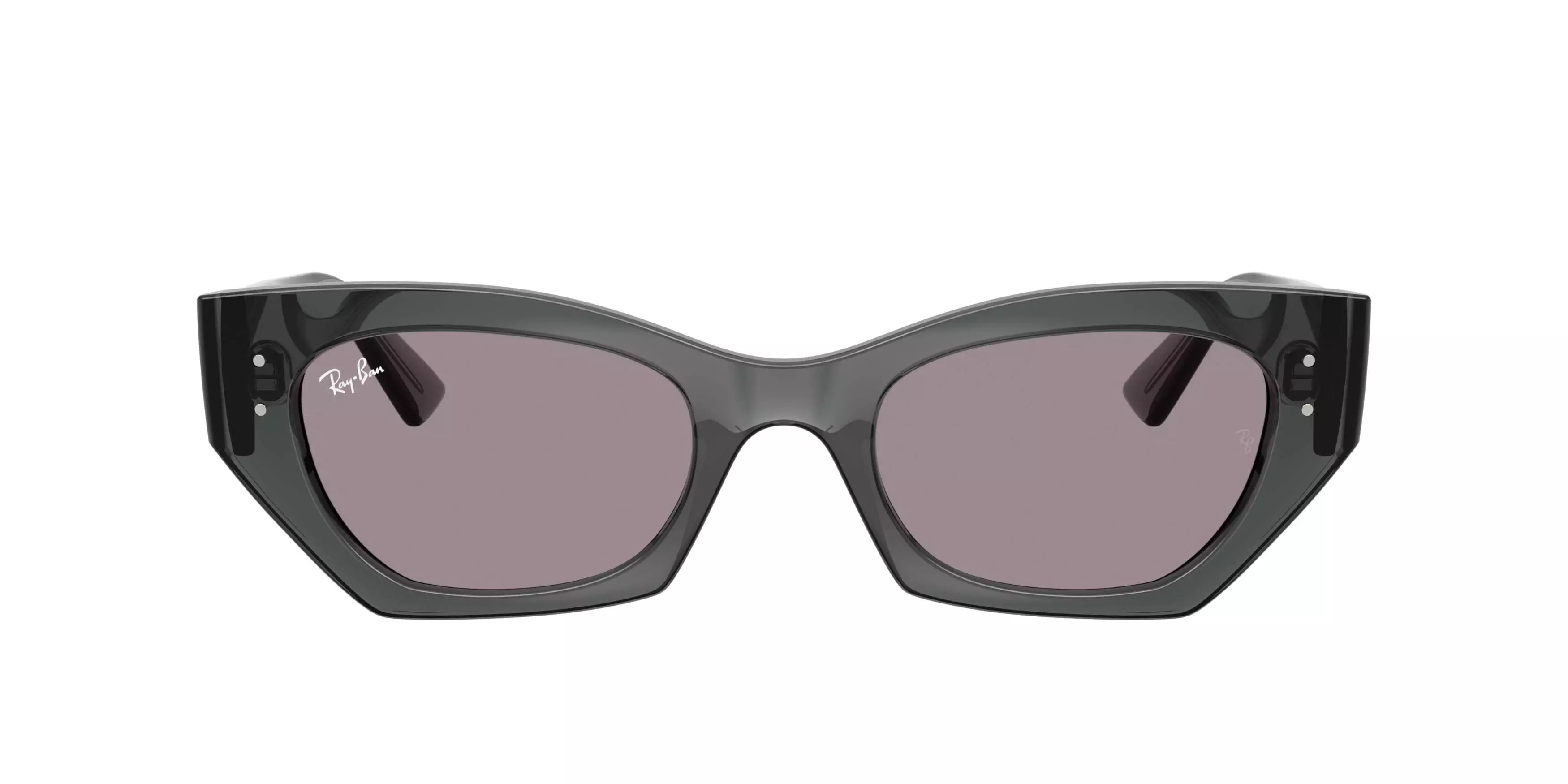 Ray-Ban Zena Bio-Based Dark Violet Sunglasses - Transparent Grey - GREY/PURPLE