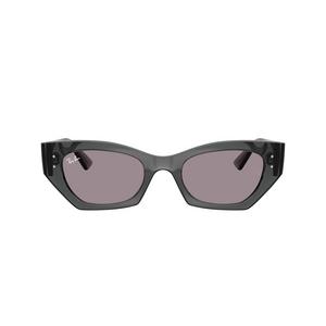 Ray-Ban Zena Bio-Based Dark Violet Sunglasses - Transparent Grey - GREY/PURPLE