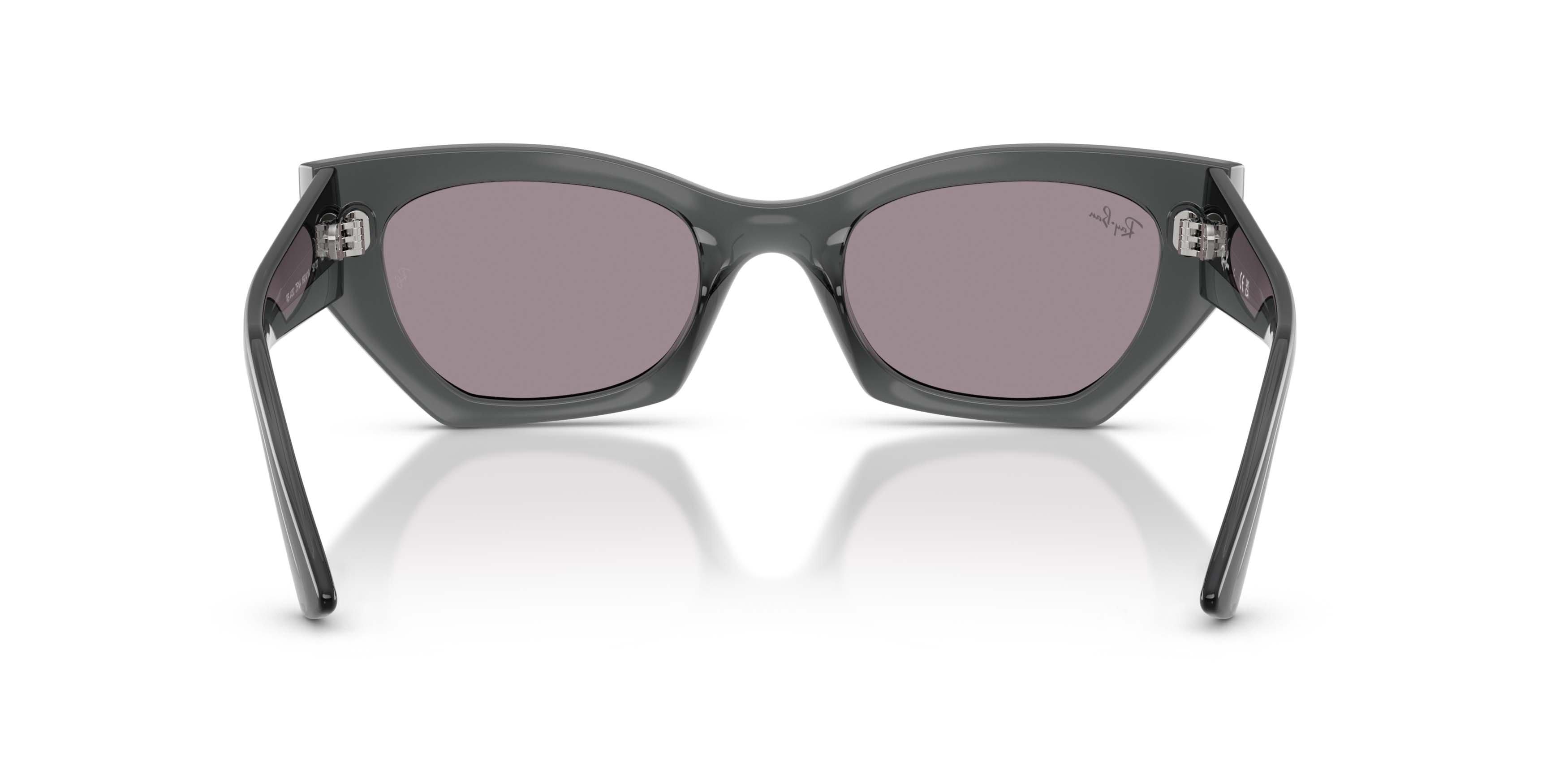 Ray-Ban Zena Bio-Based Dark Violet Sunglasses - Transparent Grey - GREY/PURPLE