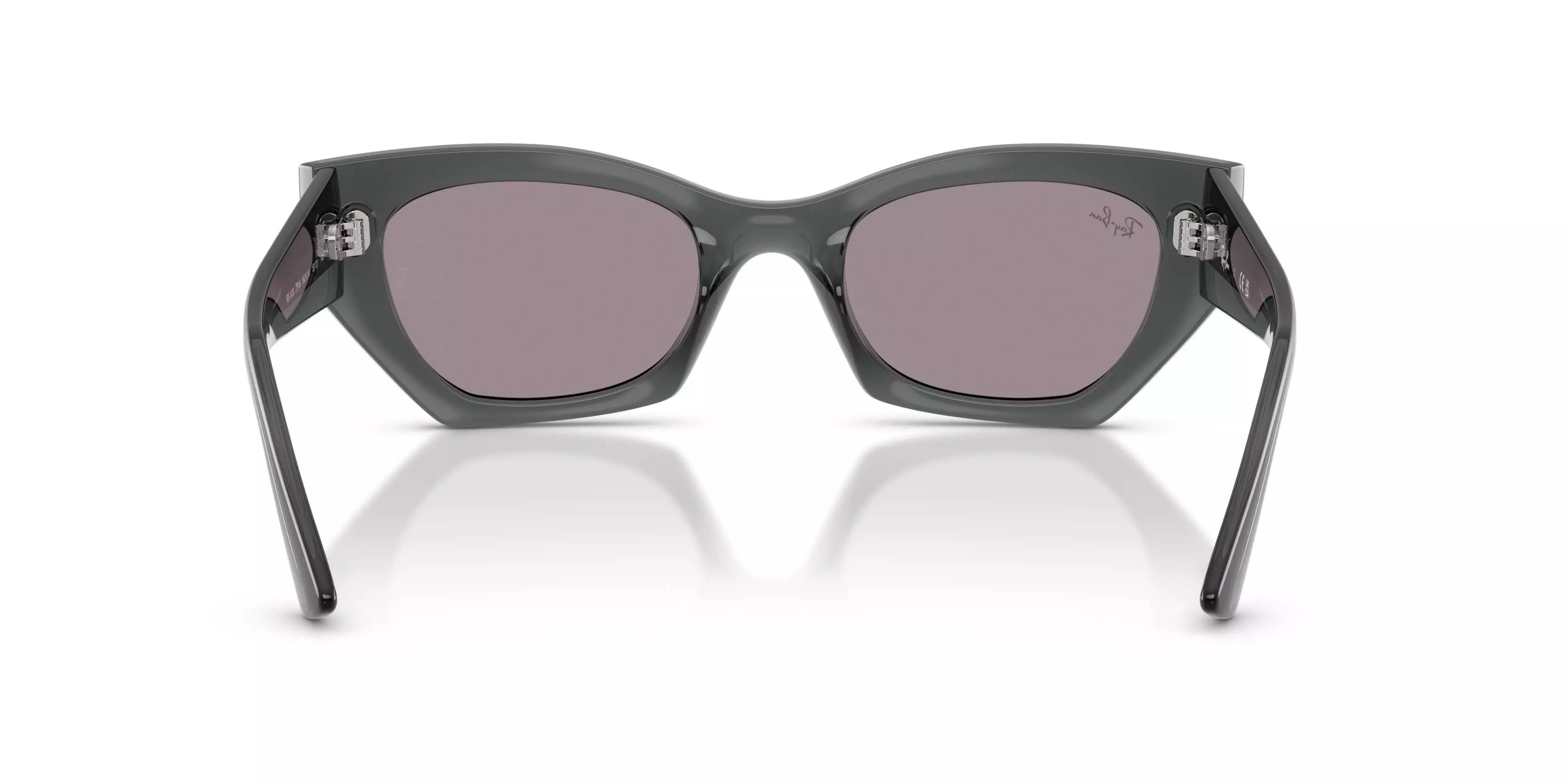Ray-Ban Zena Bio-Based Dark Violet Sunglasses - Transparent Grey - GREY/PURPLE