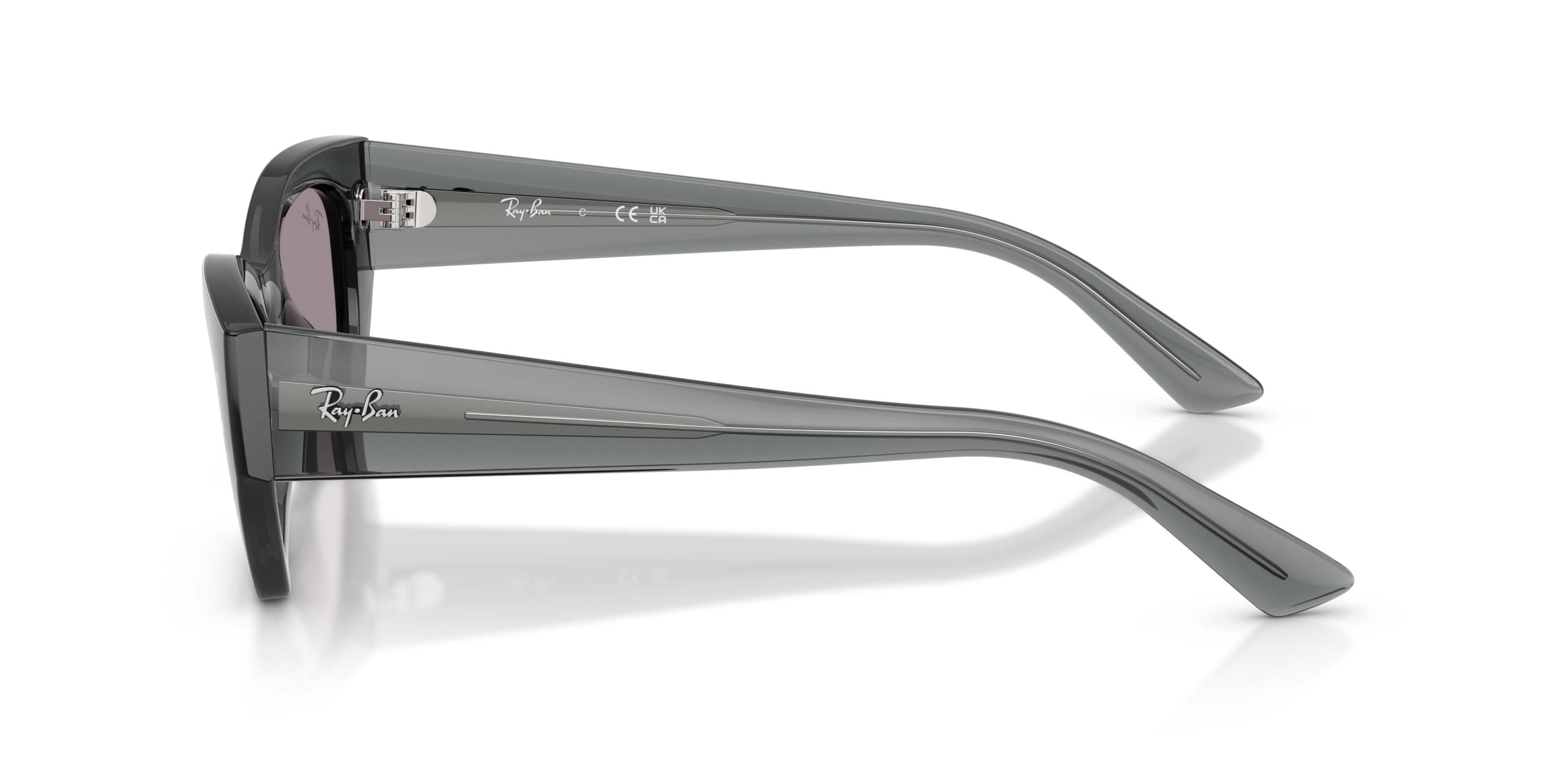 Ray-Ban Zena Bio-Based Dark Violet Sunglasses - Transparent Grey - GREY/PURPLE