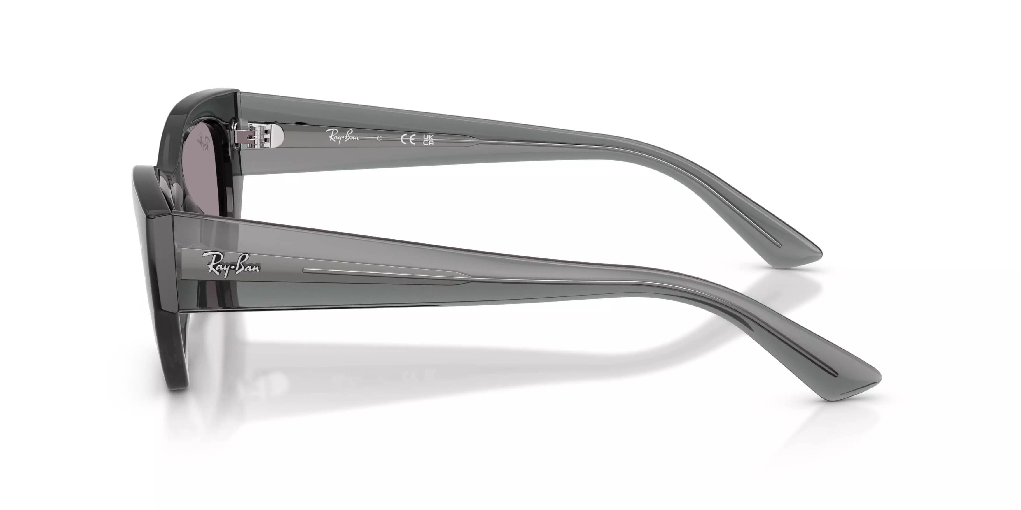 Ray-Ban Zena Bio-Based Dark Violet Sunglasses - Transparent Grey - GREY/PURPLE